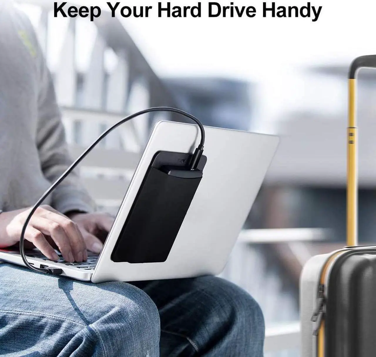 Alt view image 2 of 7 - Portable External Hard Drive Carrying Case Pouch Holder for Computer Accessories Sleeve Storage Organizer for Battery Pack Wireless Mouse Cables and Earphones - Black