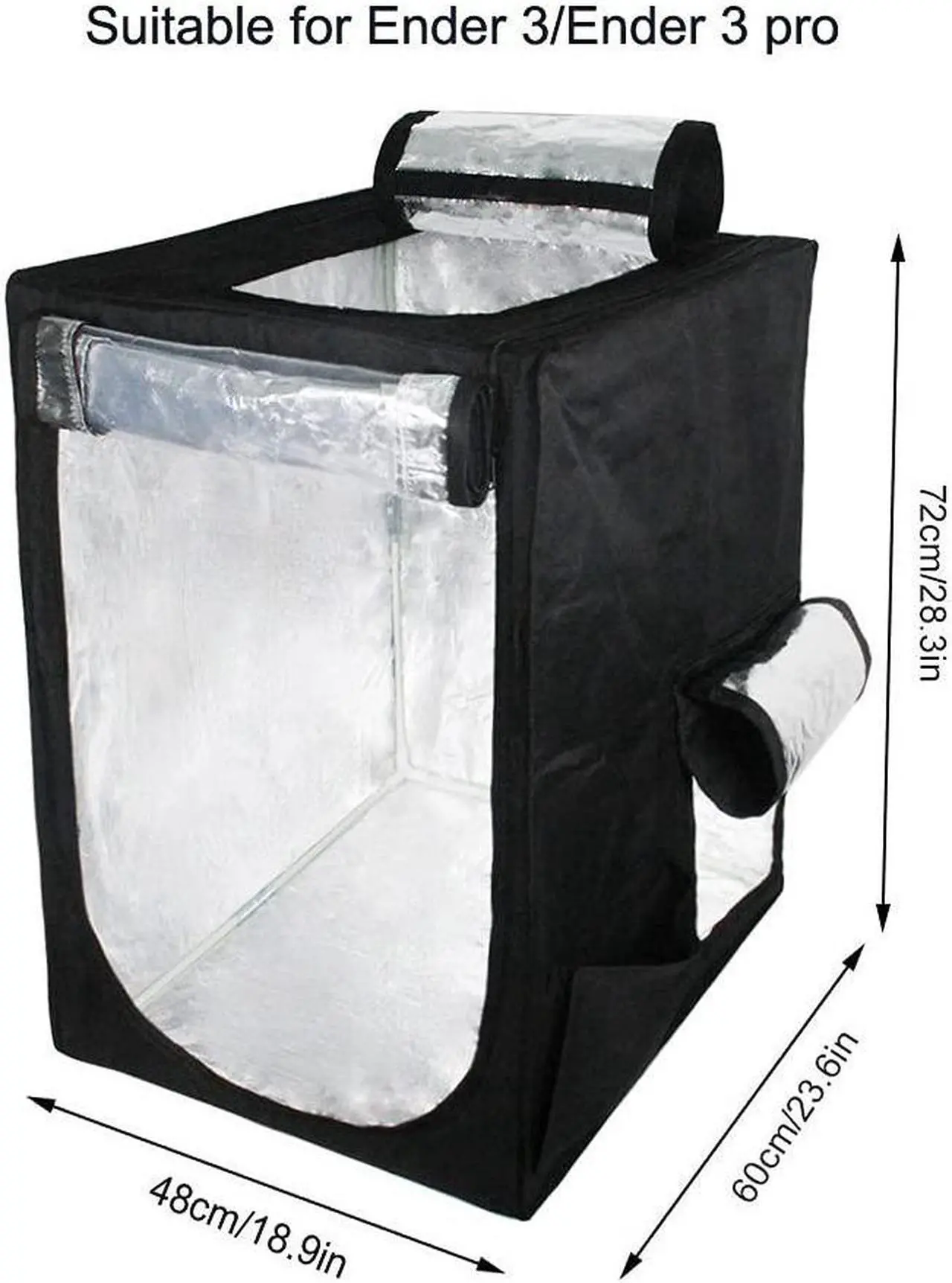 Alt view image 3 of 7 - Zeberoxyz 3D Printer Warm Enclosure,3D Printer Covers,Folding shed,Constant Temperature Dustproof, Fireproof Heating Tent, Noise Reduction for 3D Printer Ender3/Ender 3 pro-18.9x23.6x28.3inch