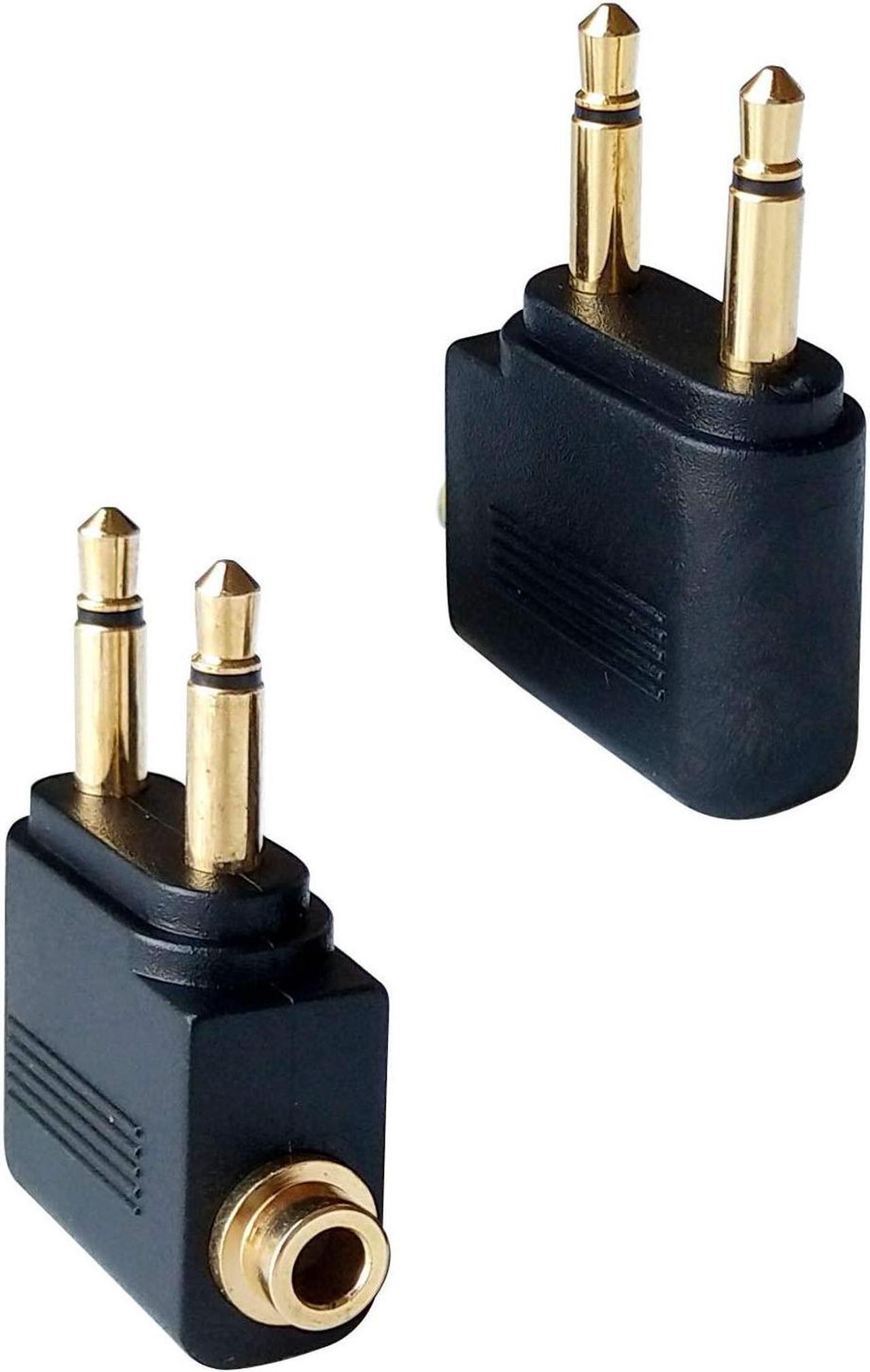 Alt view image 2 of 7 - Dual 3.5mm Male to 3.5mm Female Airplane Headphone Adapter Gold Plated (2 Pack)