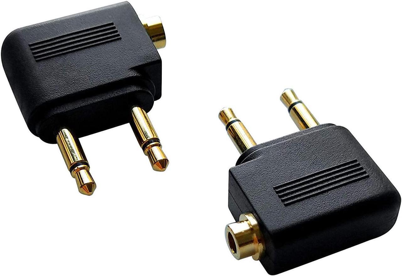 Alt view image 5 of 7 - Dual 3.5mm Male to 3.5mm Female Airplane Headphone Adapter Gold Plated (2 Pack)