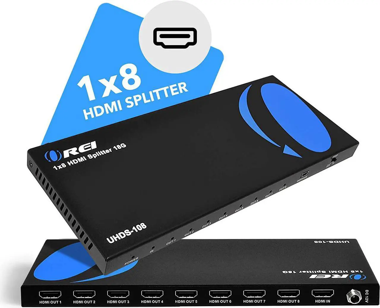 Alt view image 3 of 7 - OREI 4K 1 in 8 Out HDMI Splitter 4:4:4 8-bit - HDMI 2.0, HDCP 2.2, 18 Gbps, 4K @ 60Hz HDMI Duplicator/Distributor UltaHD High Resolution (UHDS-108) (1x8)