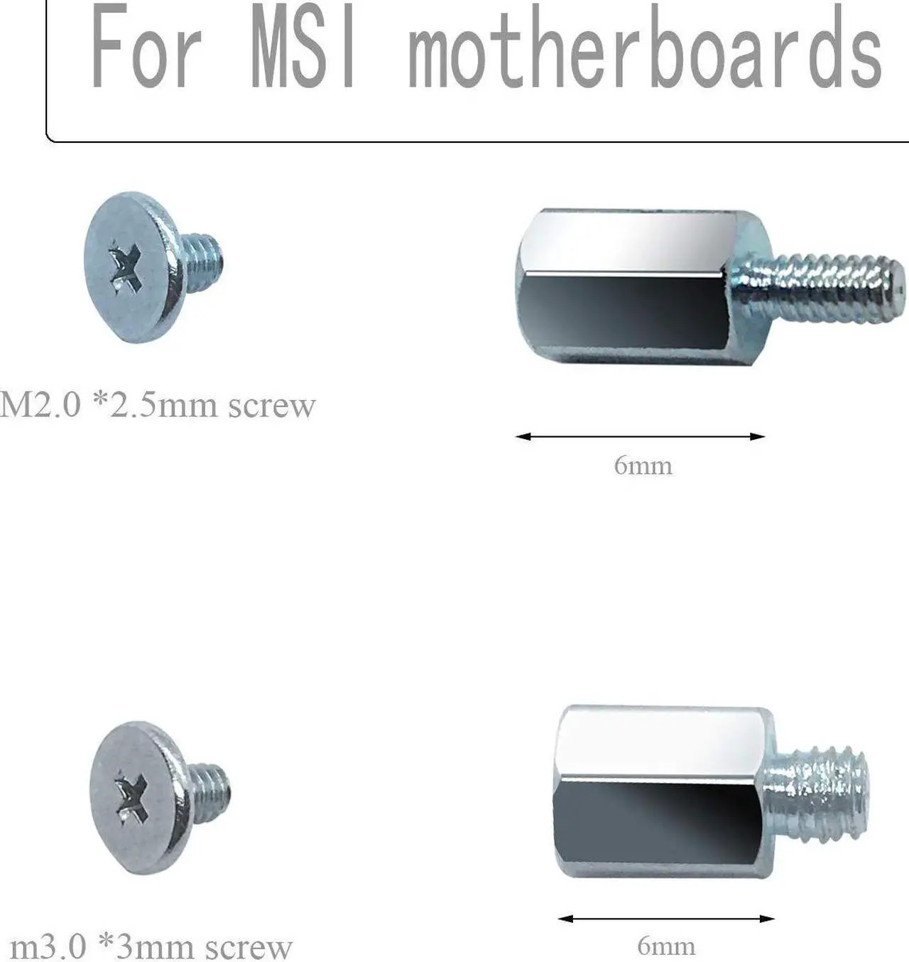 Alt view image 2 of 3 - M.2 SSD Mounting Screws Kit for MSI Motherboards (8pcs)