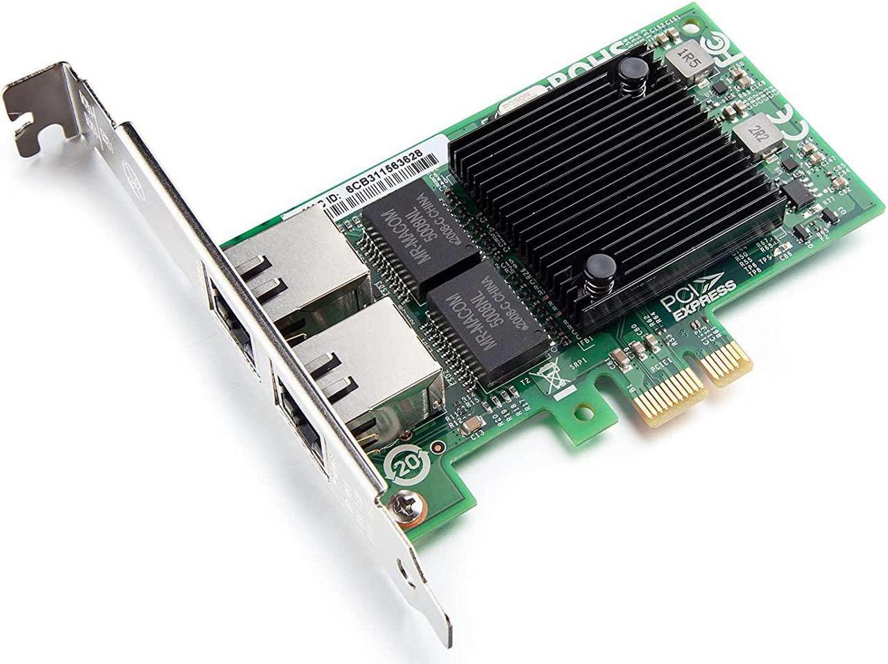 10/100/1000Mbps Gigabit Ethernet PCI Express NIC Network Card | with Intel 82571 Controller | Ethernet Server Converged Network Adapter | Dual RJ-45 Port | Support Windows Server/Freebsd/VMware/SLSE