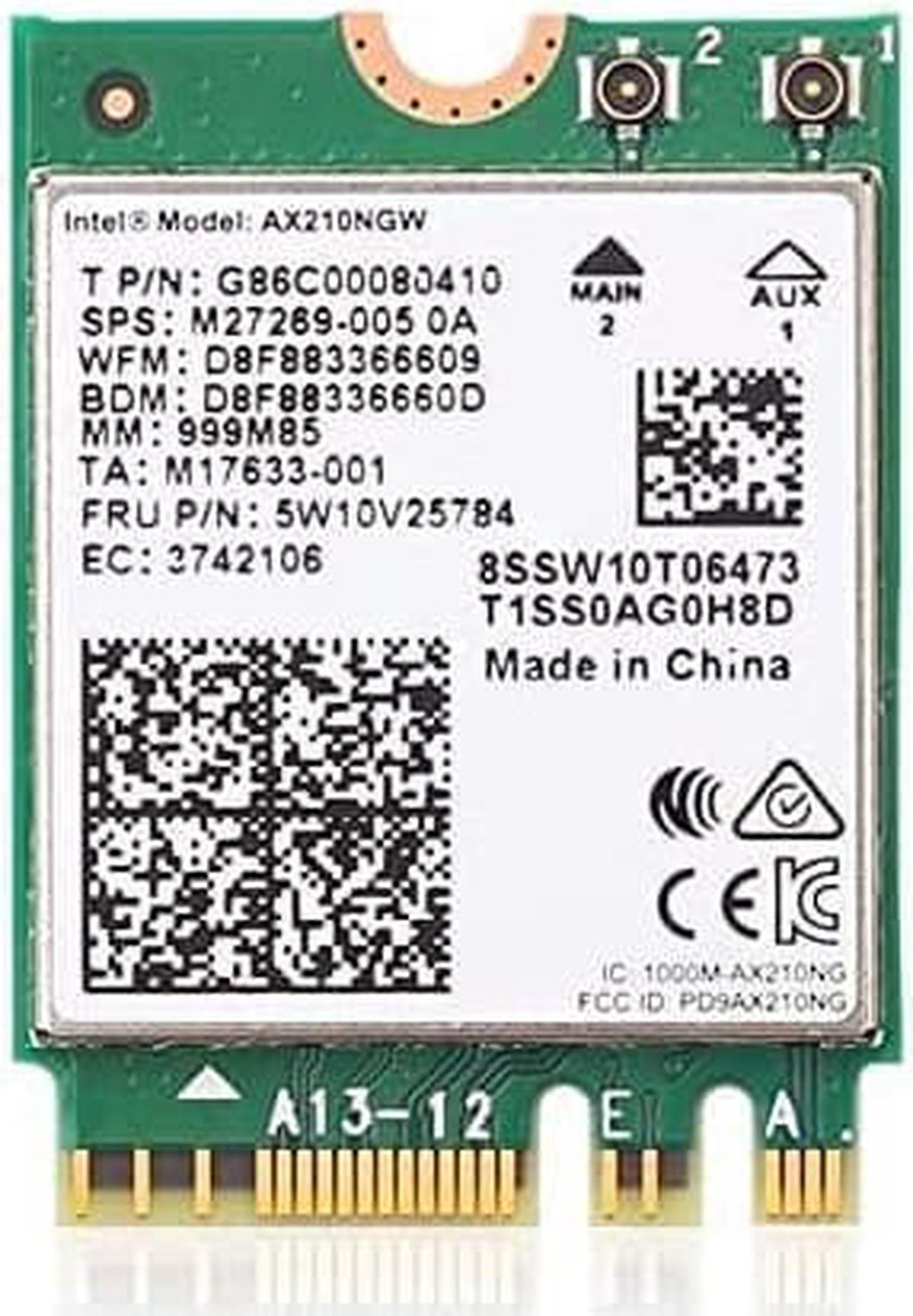 WiFi 6E AX210NGW WiFi Card, 6G/5.8G/2.4Ghz Tri-Band, Bluetooth5.2, 802.11AX Internal Network Card for PC with MU-MIMO, Ultra-Low Latency, Support Windows10,11 (64bit)