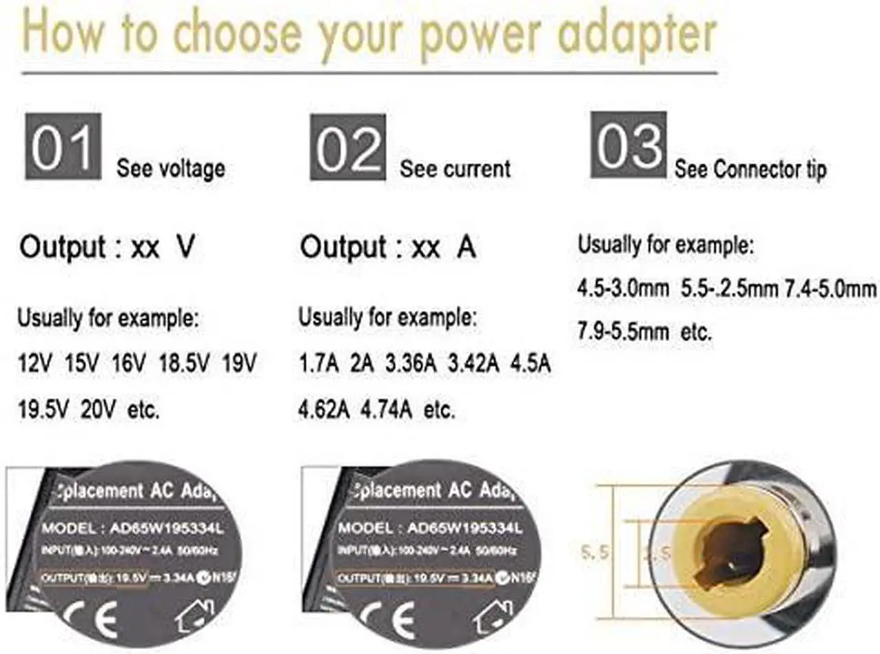 Alt view image 6 of 7 - 90W Laptop Adapter Charger for Hp Pavilion N193 20" 23'' All-in-One Desktop HP 20B 23B 19-2304 19-2304 22-3010 22-3010; Elitebook 8460p 8470p 8440p 8560p 8760p 8460w Power Supply Cord 19V 4.74A