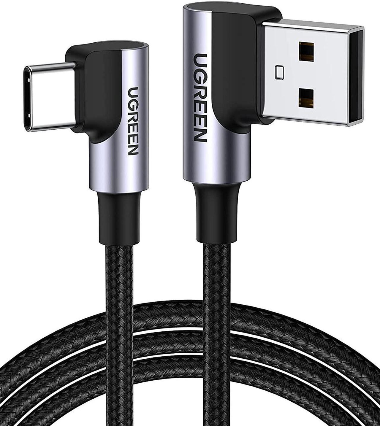 UGREEN USB C Cable 90 Degree Type C Cable 18W Fast Charging USB A to USB C Cable Right Angle Compatible with iPad Mini 6Galaxy S21 S20 Note20 S21 Z Flip 3 Z Fold Pixel PS5 GoPro Hero 8 Switch 10ft