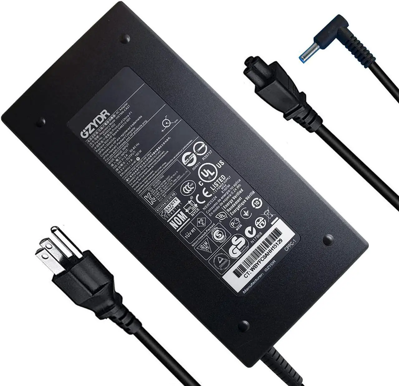 Main image of 19.5V 7.7A 150W AC Adapter Charger, HSTNN-CA27 Fit for HP ZBook Studio 15 G3 G4 G5 OMEN x by 15 17 776620-001 917677-003 75626-003 917677-001 ADP-150XB B Laptop Charger with Power Cord