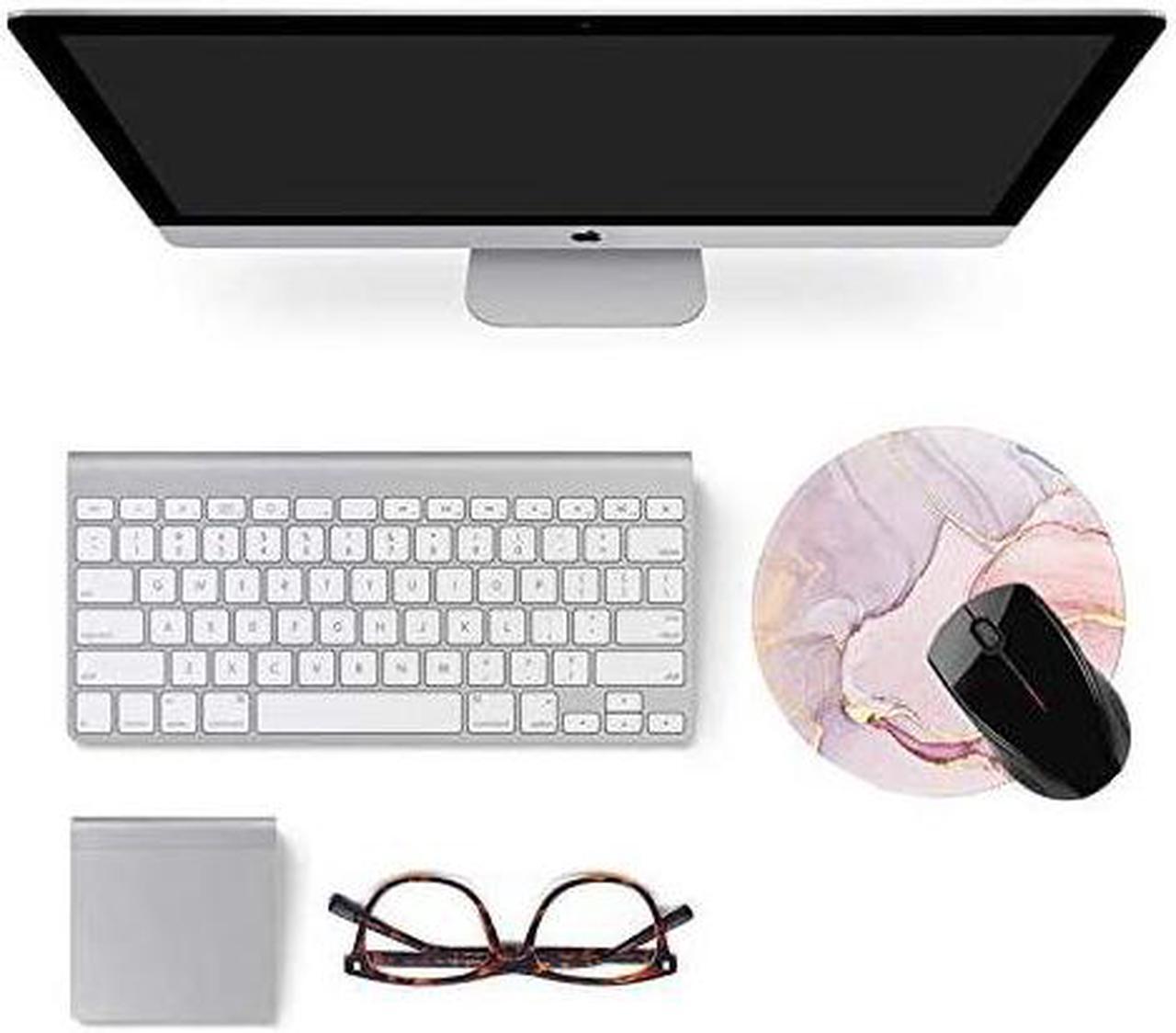Alt view image 5 of 7 - Mouse Pad Anti Slip Rubber Round Mousepads Desktop Notebook Mouse Mat with Stitched Edge for Working and Gaming (Marble Pretty Pink)