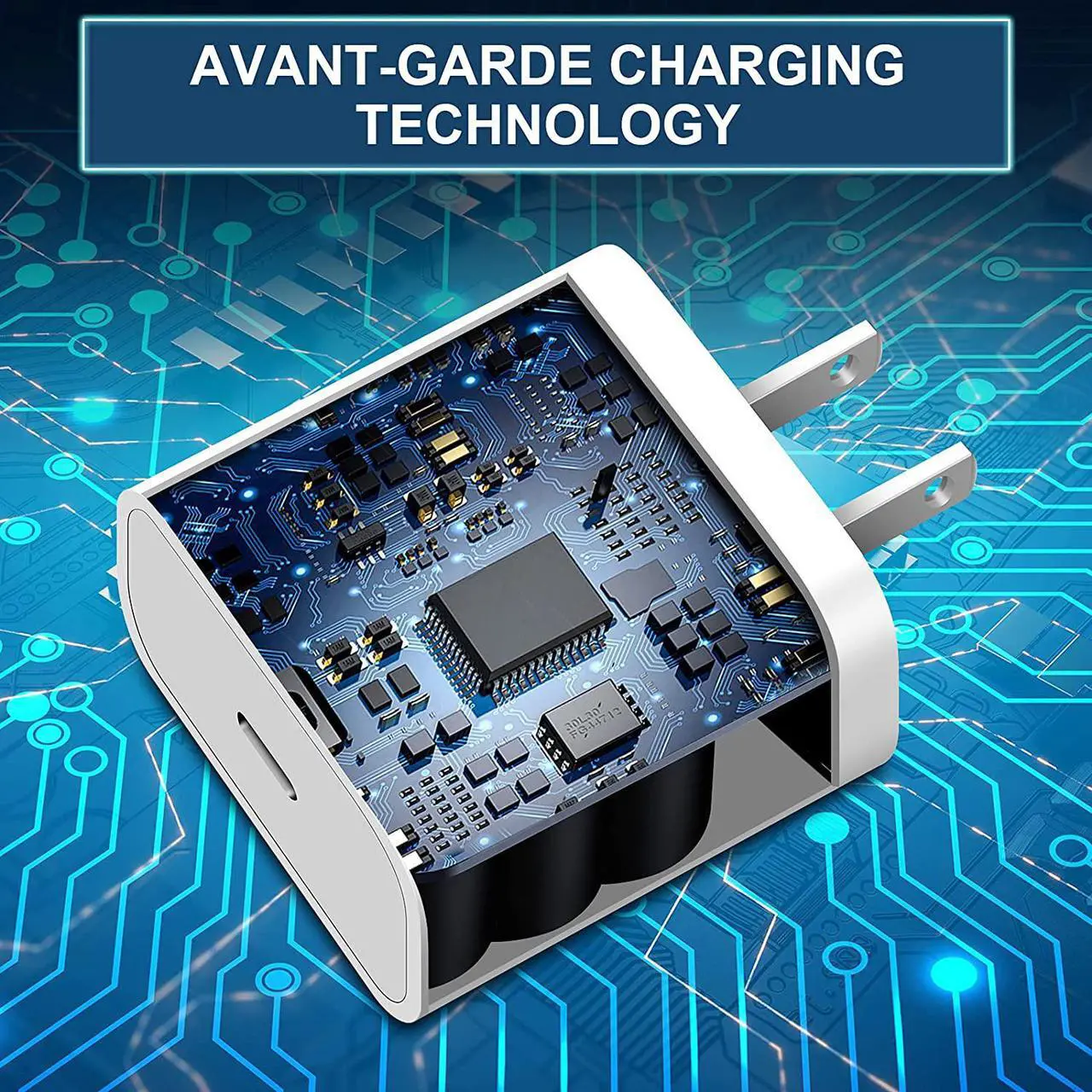 Alt view image 3 of 6 - 20W USB C Fast Charger for iPhone 15, iPad Pro 12.9, 2018-2022,iPad Pro 11 inch, iPad Air 5th/4th, 2022 iPad 10th Generation, iPad Mini 6, Pixel 5/2X /3XL,with 6.6foot USB C to C Charging Cable