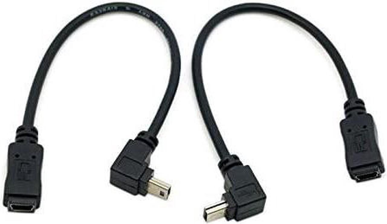 2pcs GPS Mini USB 5P 90 Degree Up Down Angled Male to Mini USB 5Pin Female Extension Cable