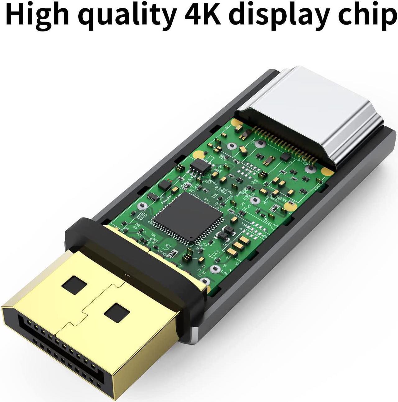 Alt view image 4 of 7 - Displayport to HDMI Adapter 4K 24K Gold Plated Displayport DP to HDMI Female ConverterUni-Directional Display Port to HDMI Converter Compatible for  HP  &More- Grey