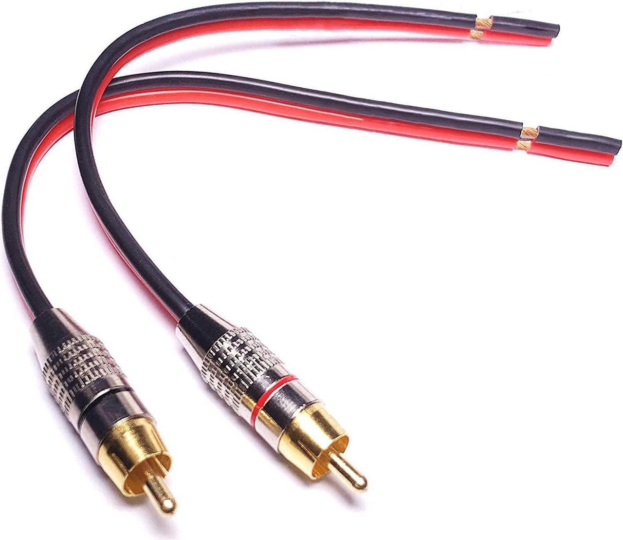 Main image of Speaker Cable Bare Wire to RCA Male Plug Adapter 2PCS RCA Connector to Speaker Wire Adapter Audio Open End for Amplifiers Speaker(3ft)