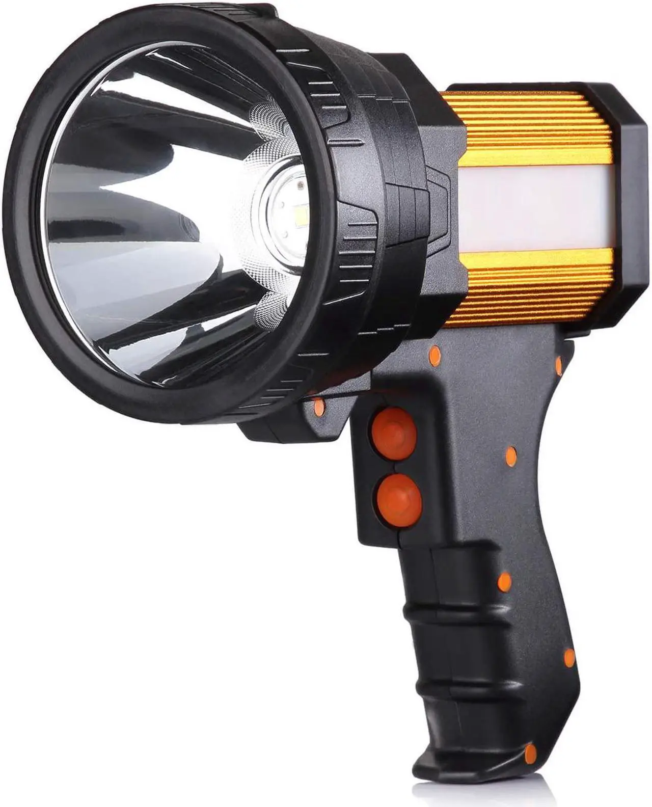 Main image of BUYSIGHT Rechargeable Spotlight,Spot Lights Hand held 1000,000 lumens Large Flashlight Handheld Spotlight Lightweight and Super Bright Flashlight (Aluminium_Alloy Golden)