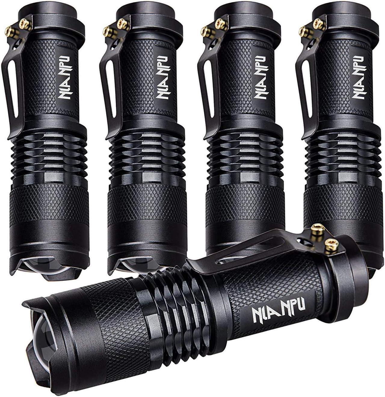 Main image of 5 Pack SK-68 3 Modes Handheld Mini Cree Q5 LED Flashlight Torch Tactical Lamp 7w 300lm Adjustable Focus Zoomable Light