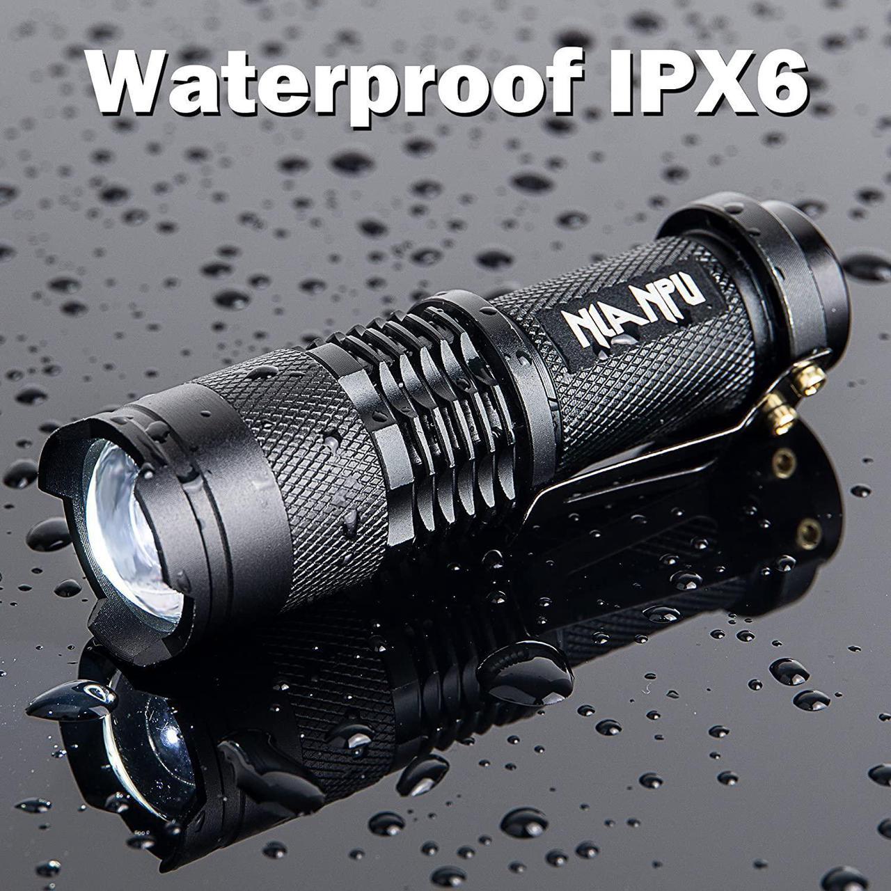 Alt view image 2 of 6 - 5 Pack SK-68 3 Modes Handheld Mini Cree Q5 LED Flashlight Torch Tactical Lamp 7w 300lm Adjustable Focus Zoomable Light