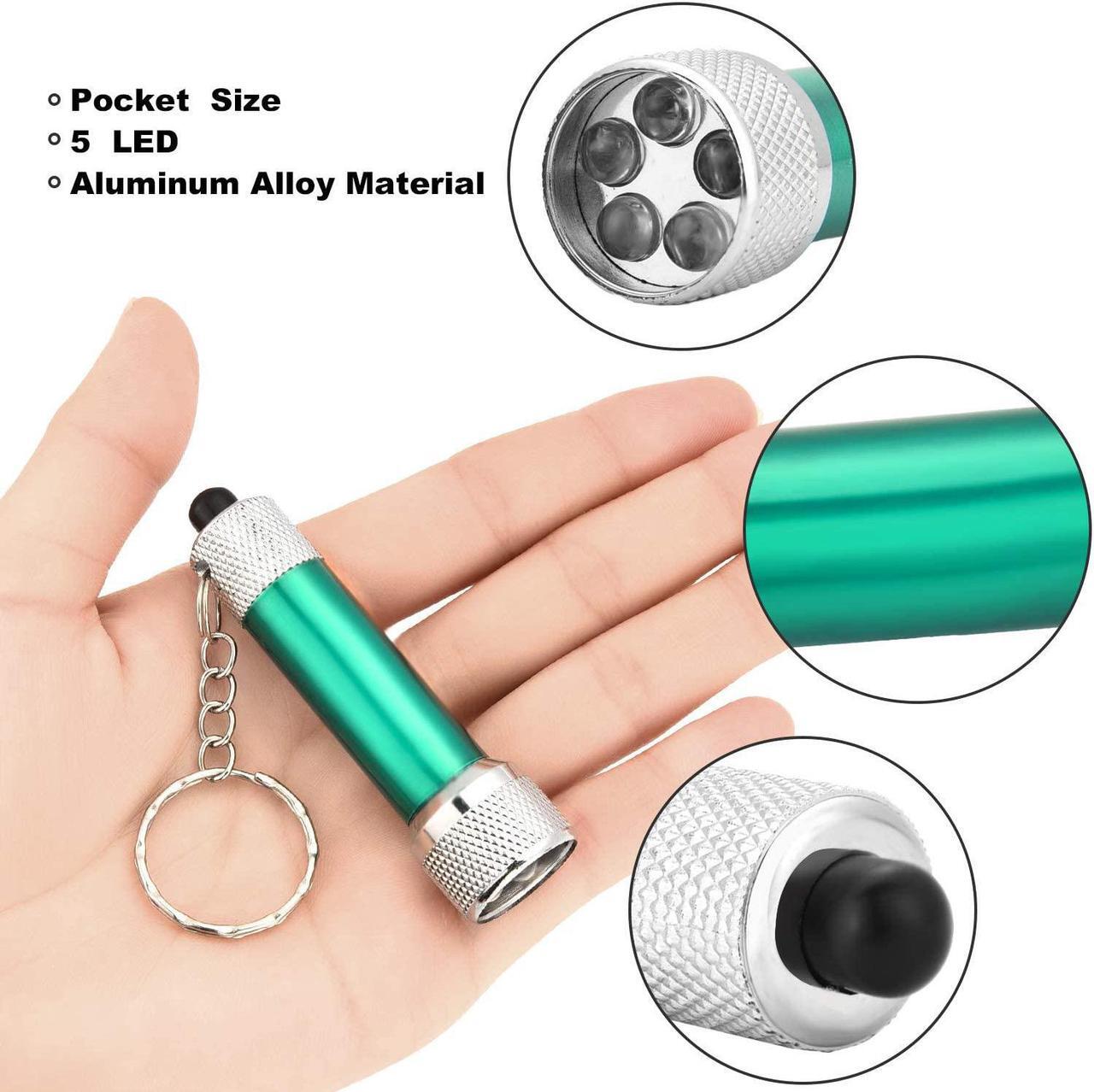 Alt view image 3 of 7 - Honoson 30 Pieces Mini Led Flashlight Keychain Portable 5 Bulb LED Flashlight for Camping Party Favors