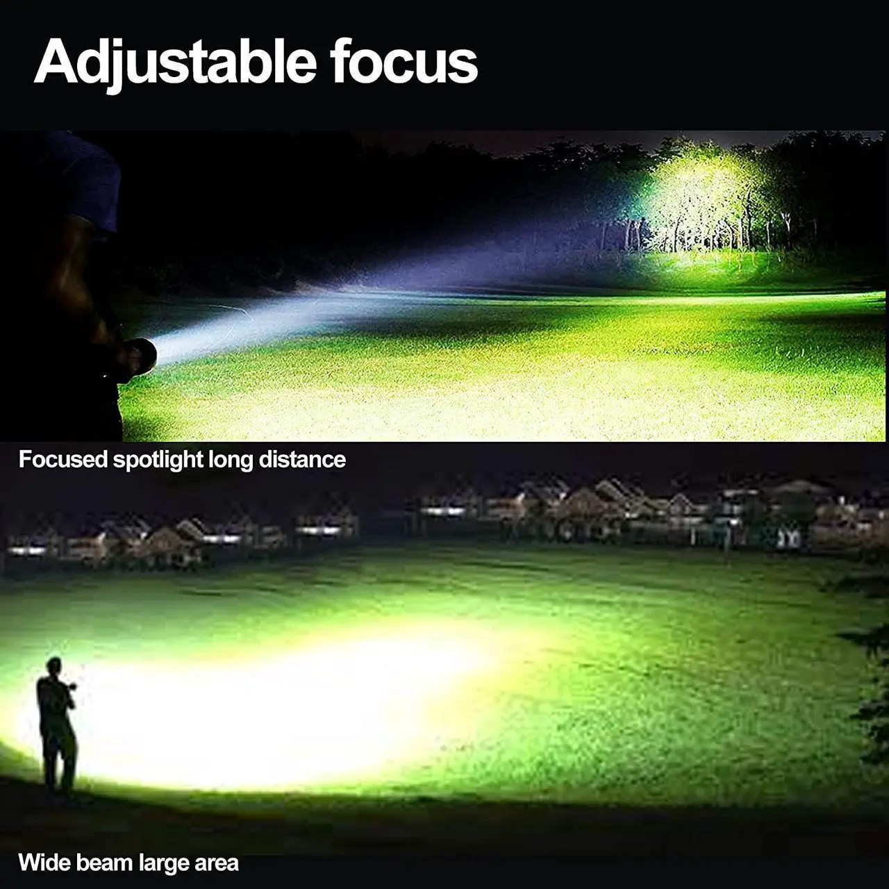 Alt view image 2 of 7 - Worlds Smallest Brightest Flashlight High Lumen 1000000 Military Rechargeable Zoom Searchlights Lantern Combo with Red Light Optional for Kids Camping Hiking Daily Use Car Hunting Fishing, Black