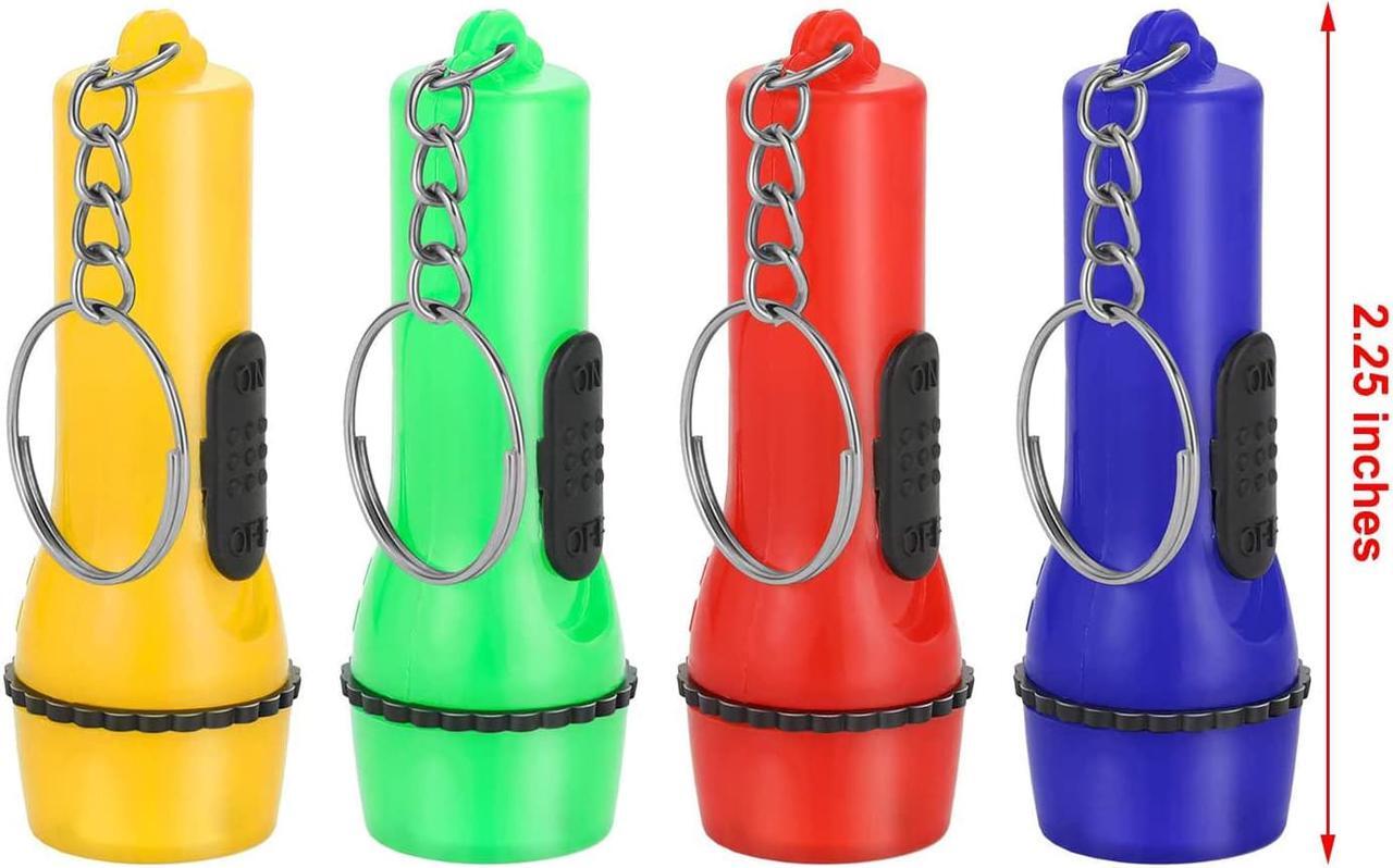 Alt view image 2 of 7 - 48 Pieces Mini Flashlight Keychain Bulk Assorted Colors Toy Flashlight for Hiking Camping Party Favors