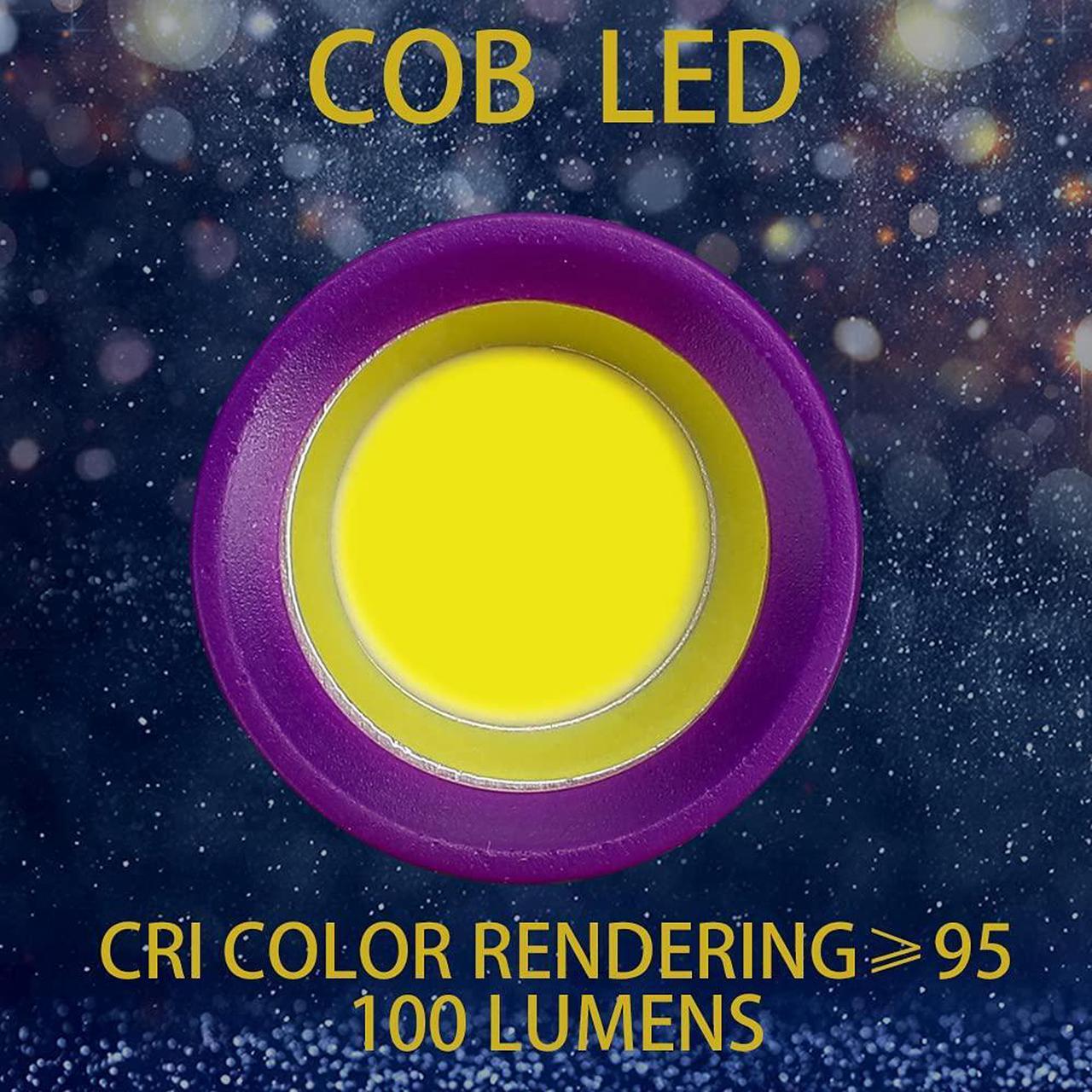 Alt view image 7 of 7 - 5 Pack Plastic Small Mini LED Flashlight COB Flashlights for Kids 100 Lumen with Batteries High CRI for Bright Flash Light Christmas Gifts Stocking Stuffers