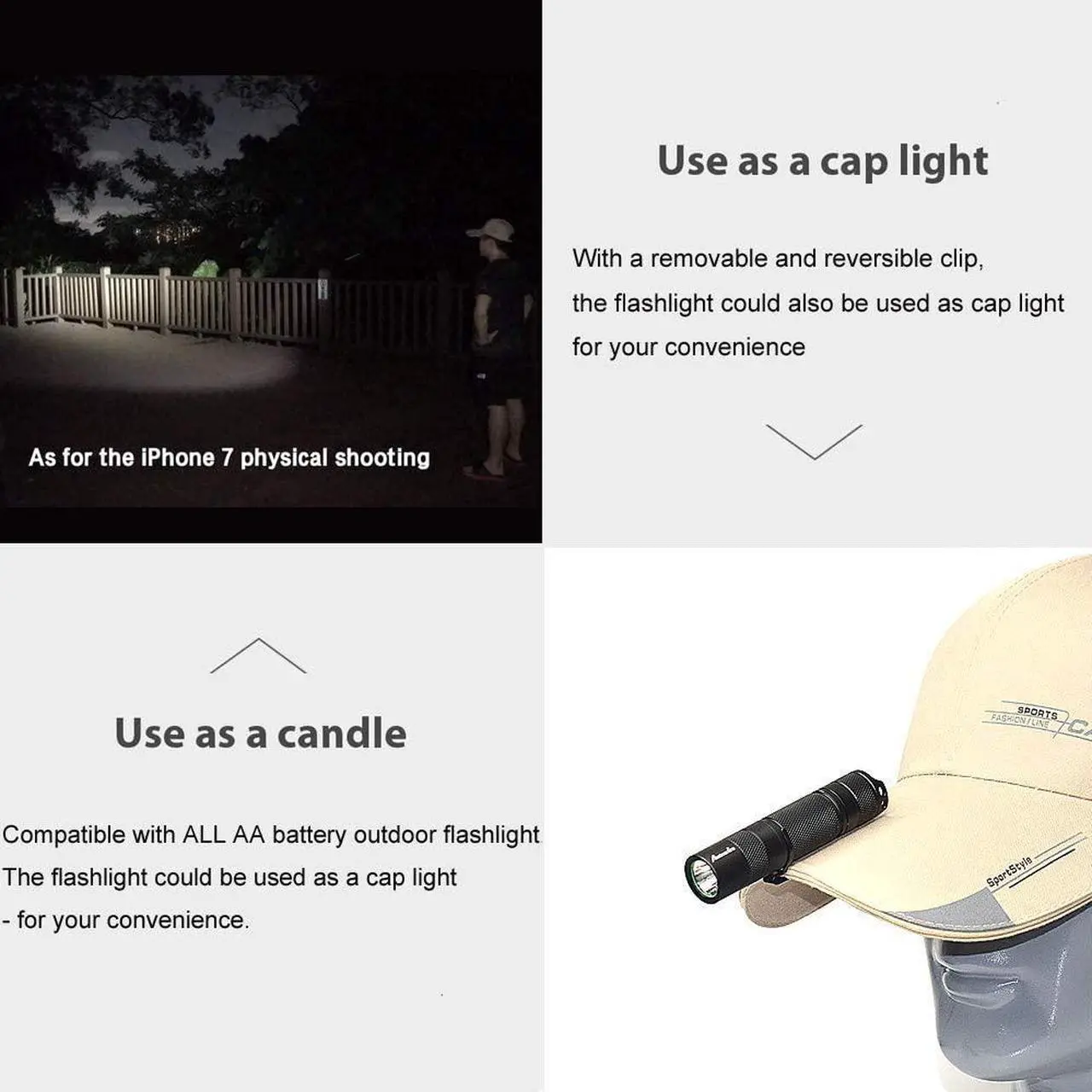Alt view image 7 of 7 - Mini AA Pen Pocket Torch, Super Bright Lumen Waterproof Keychain LED Torch, Handheld Torch with Clip, Powered by AA or 14500 Batteries,LED Torch for Night Reading or Daily Lighting