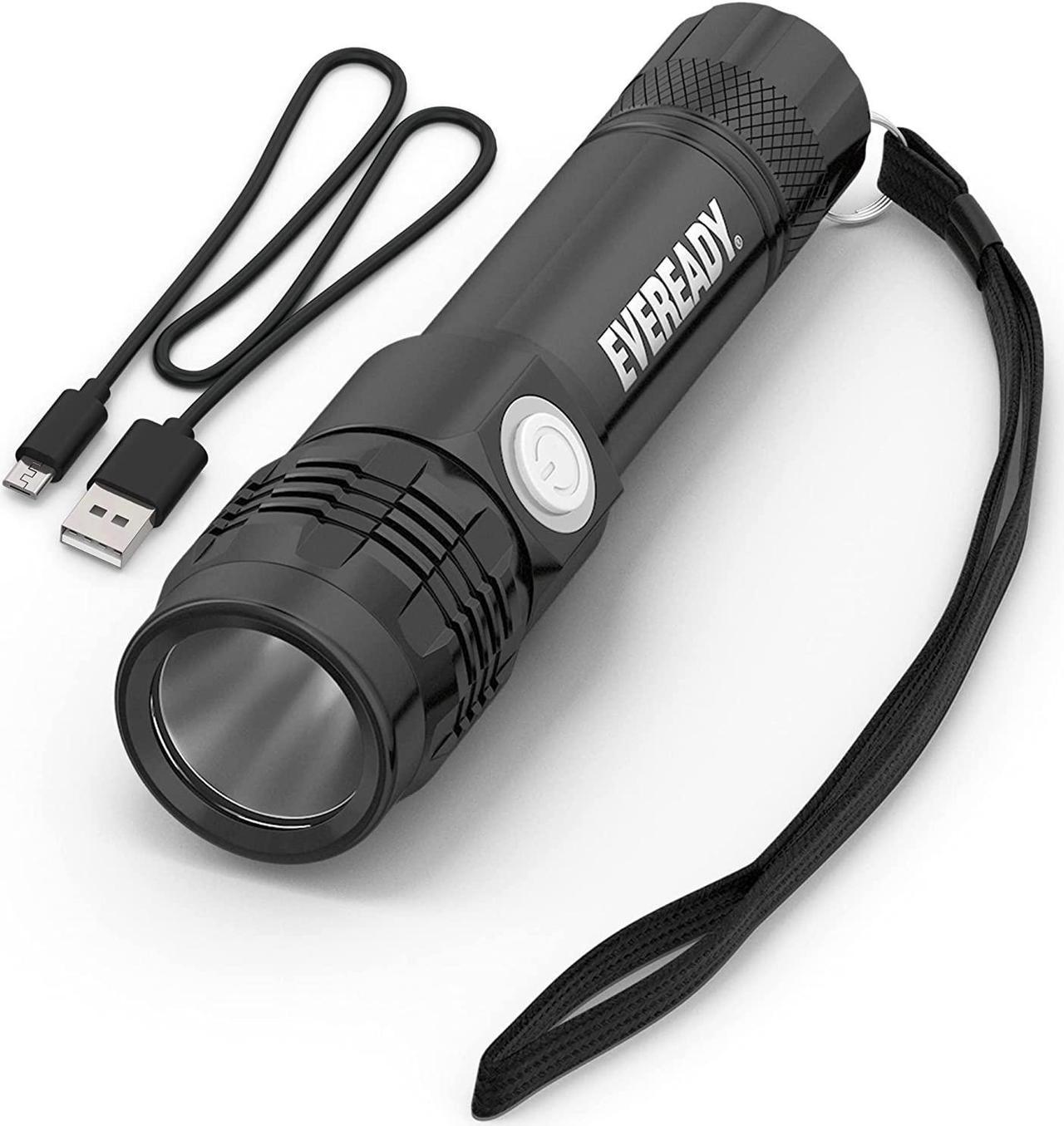 Eveready LED Tactical Flashlight, Bright Rechargeable Flashlights for Emergencies and Camping Gear, Water Resistant Flash Light