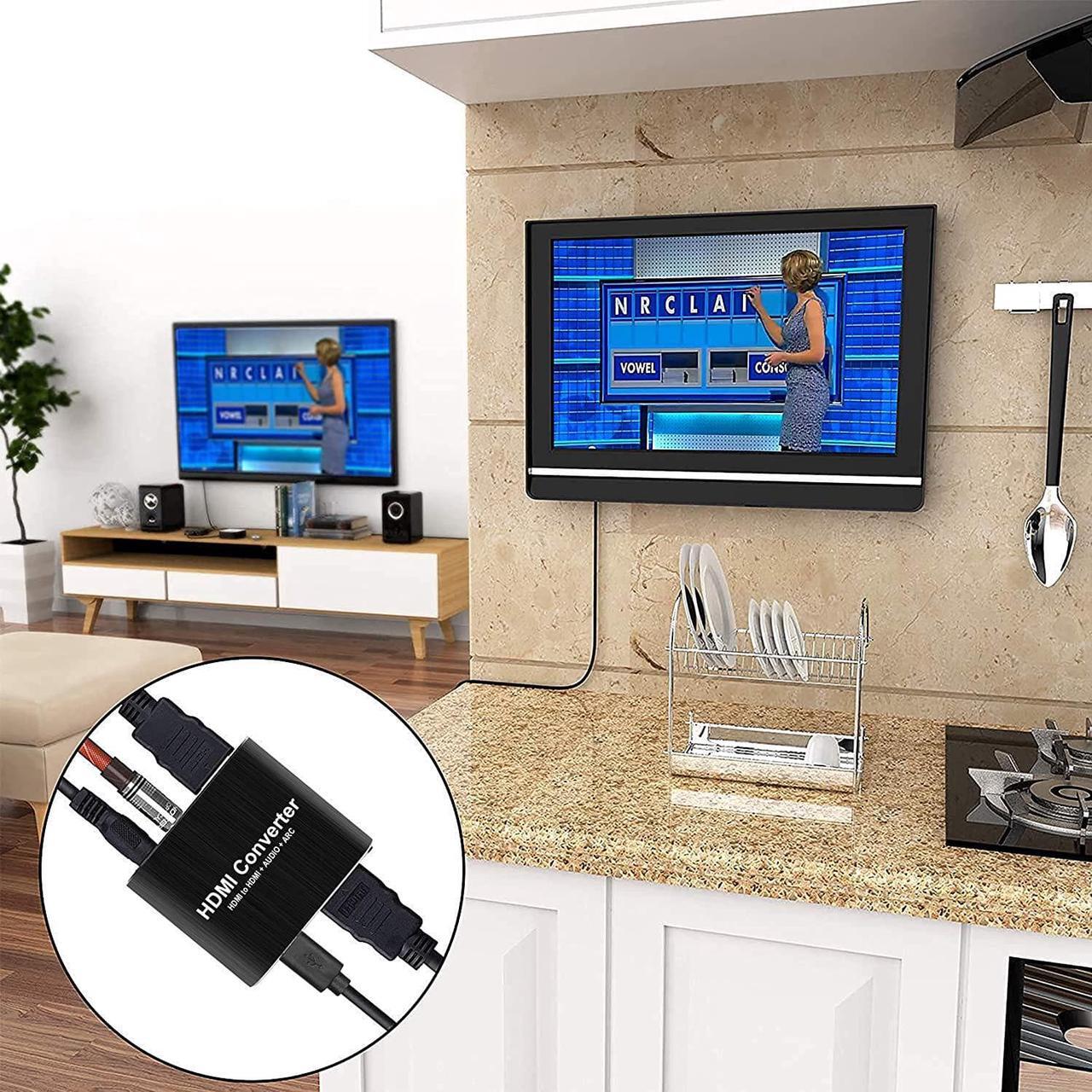 Alt view image 7 of 7 - avedio Links 4K@60Hz HDMI Audio Extractor, HDMI to HDMI + Optical Toslink SPDIF + 3.5mm AUX Stereo Audio Out, HDMI Audio Converter Adapter Splitter Support HDCP2.2 Full HD 1080P 3D