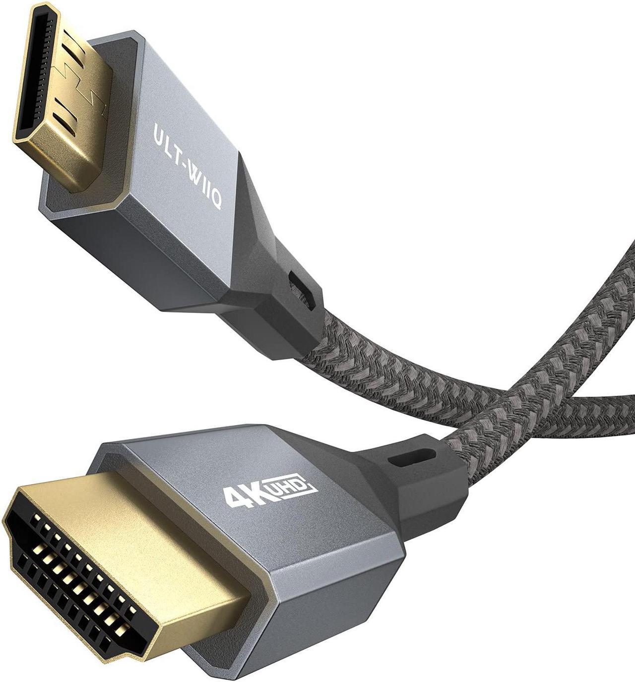 Mini HDMI to HDMI Cable 6.6FT, High Speed HDMI 2.0 to Mini HDMI Braided Cord, Support 4K@60Hz, 18Gbps, 3D, HDR for DSLR, Camcorder, Raspberry Pi Zero W, Graphics Video Card, Sony XR500, Nikon Z 6II