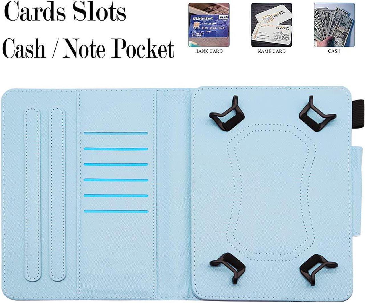 Alt view image 6 of 7 - Universal 10 10.1 Inch Android Tablet Case Multi-Angle Viewing Stand PU Leather Wallet Tablet Case for 9 10 10.1 inch and More 9.0 - 10.5 Tablet Purple Butterfly