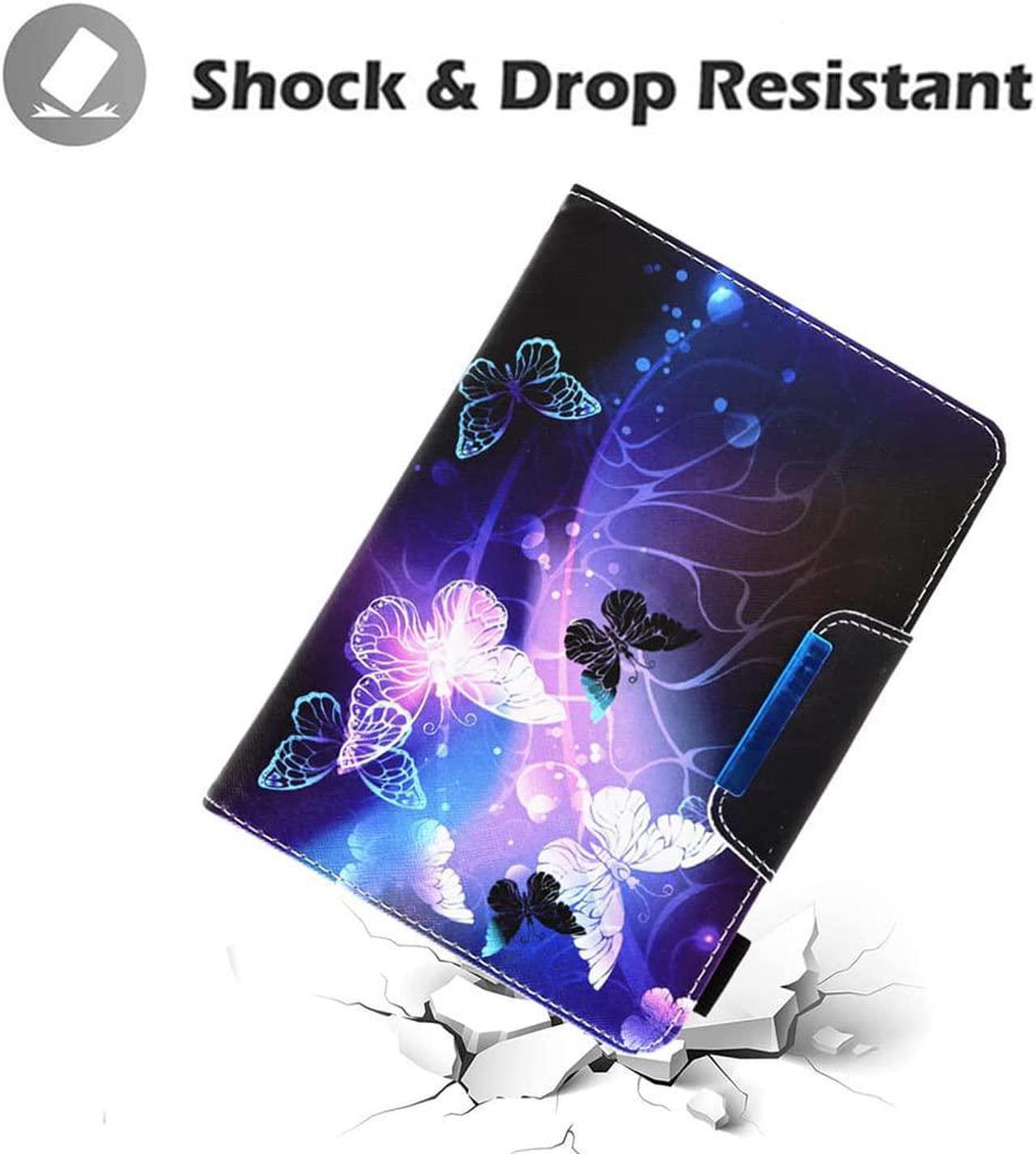 Alt view image 7 of 7 - Universal 10 10.1 Inch Android Tablet Case Multi-Angle Viewing Stand PU Leather Wallet Tablet Case for 9 10 10.1 inch and More 9.0 - 10.5 Tablet Purple Butterfly