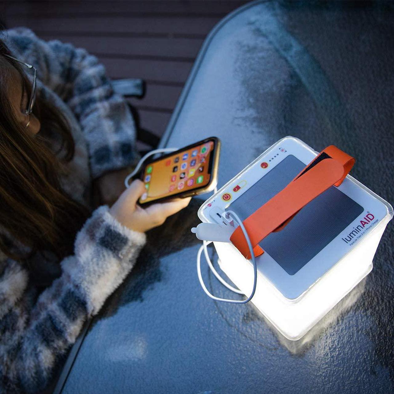 Alt view image 6 of 7 - LuminAID 2-in-1 Solar Camping Lantern and Phone Charger - Inflatable LED Lamp for Camping, Hiking and Travel - Emergency Light for Power Outages, Hurricane, Survival Kits - As Seen on Shark Tank