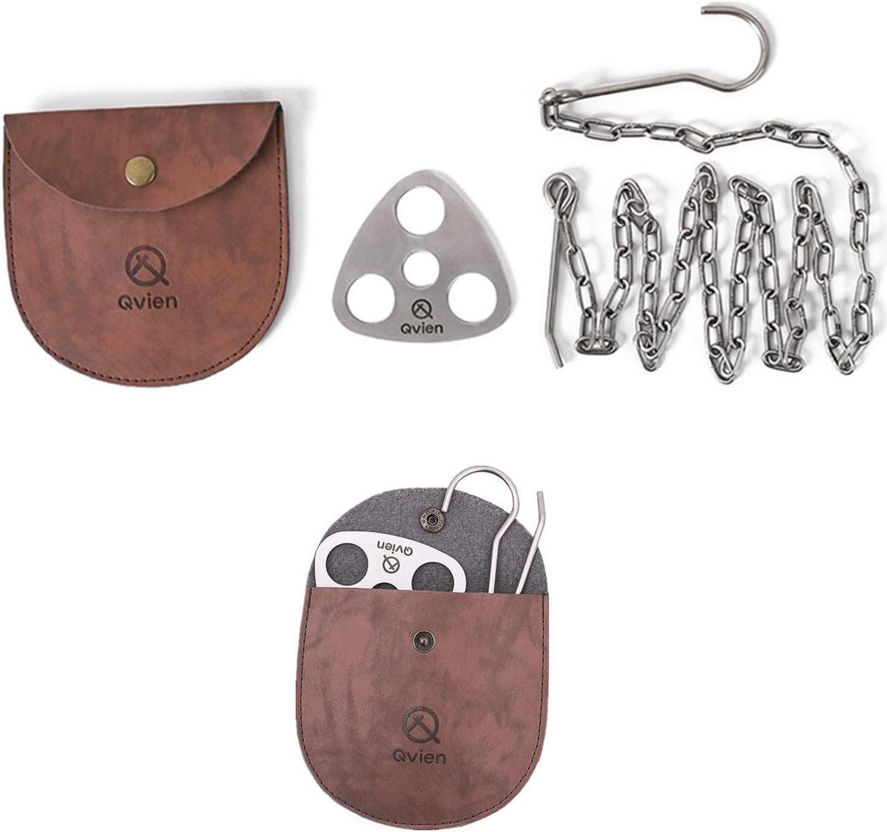 Alt view image 6 of 6 - Camping Tripod board - Turn Branches into Campfire Tripod, Stainless Steel Campfire Support Plate with Adjustable Chain for Hanging Cookware - Perfect Camping Accessories for Outdoor Cooking