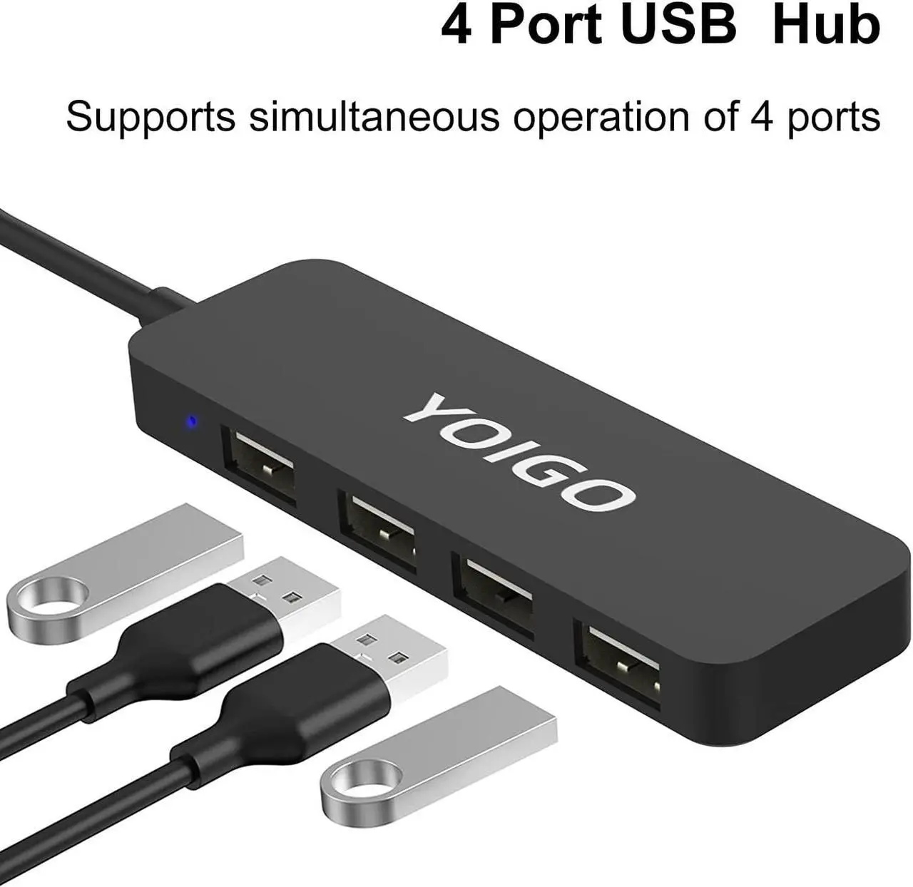 Alt view image 2 of 6 - USB hub,4 Port 2.0 USB Splitter Expander,USB hub for Laptop,MacBook,Surface Pro,PC, Flash Drive,Mobile HDD