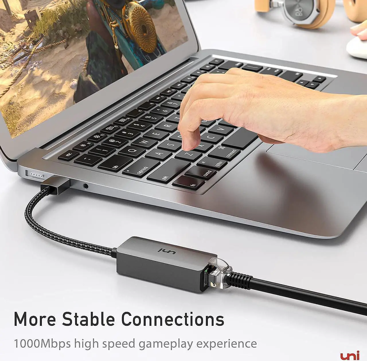 Alt view image 3 of 7 - USB to Ethernet Adapter, uni Driver Free USB 3.0 to Gigabit Ethernet LAN Network Adapter, 100/1000 Mbps RJ45 Internet Adapter Compatible with MacBook, Surface, Laptop PC with Windows, XP, Mac/Linux