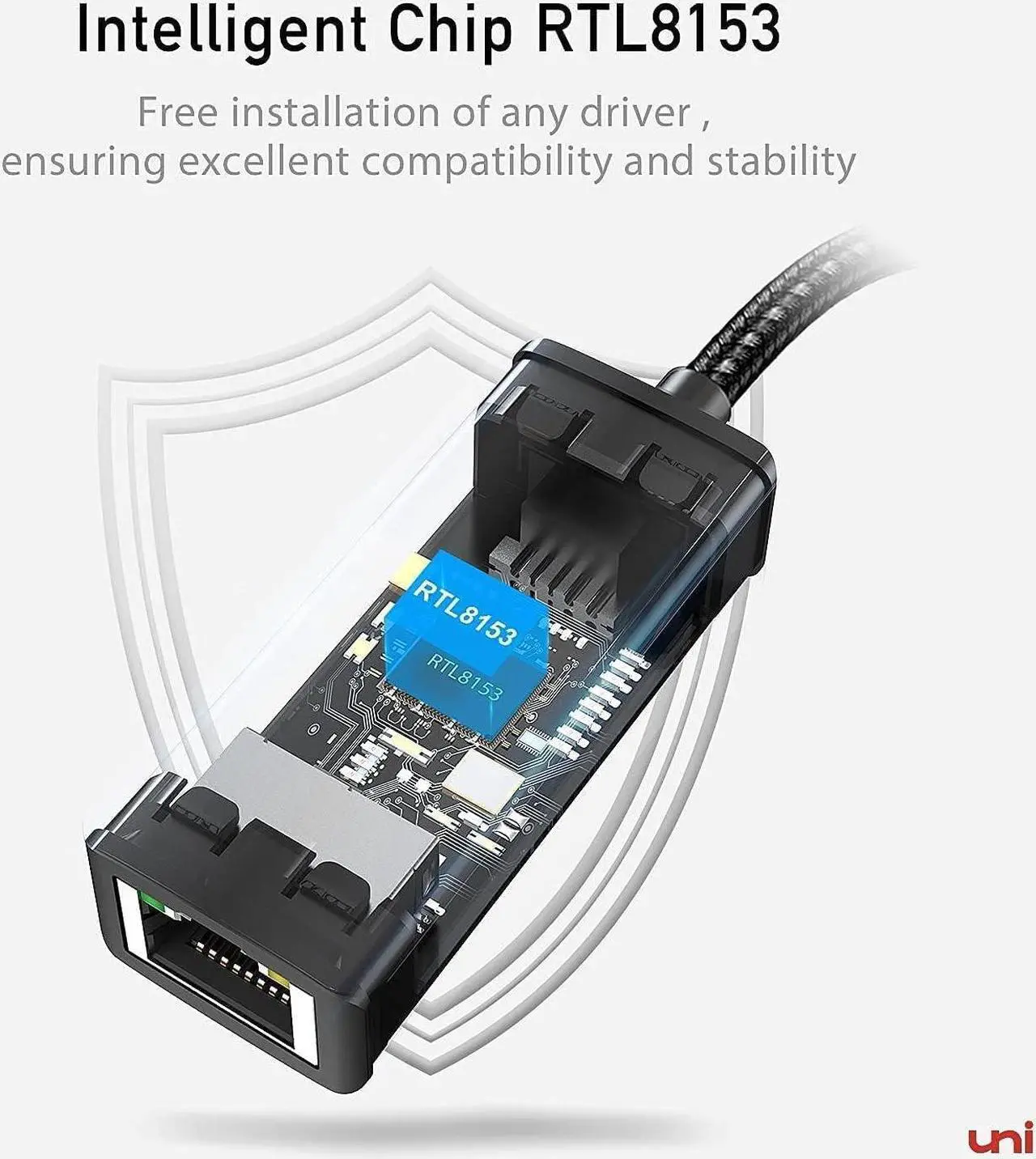 Alt view image 4 of 7 - USB to Ethernet Adapter, uni Driver Free USB 3.0 to Gigabit Ethernet LAN Network Adapter, 100/1000 Mbps RJ45 Internet Adapter Compatible with MacBook, Surface, Laptop PC with Windows, XP, Mac/Linux