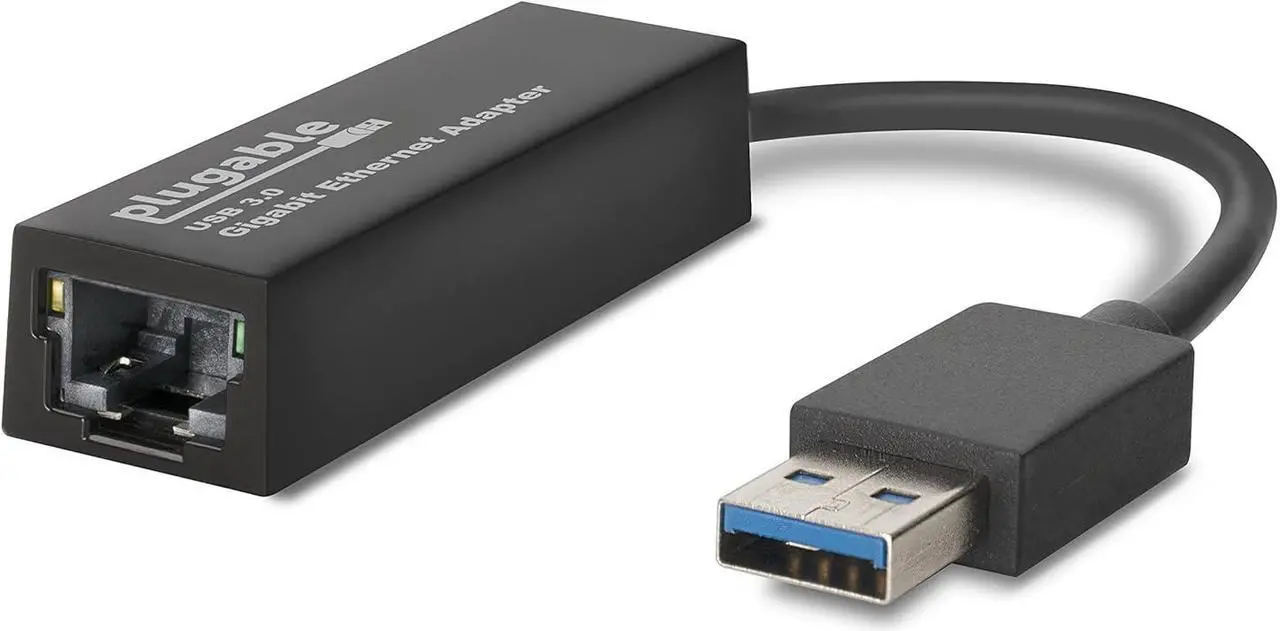 Main image of Plugable USB to Ethernet Adapter, USB 3.0 to Gigabit Ethernet, Supports Windows 10, 8.1, 7, XP, Linux, Chrome OS
