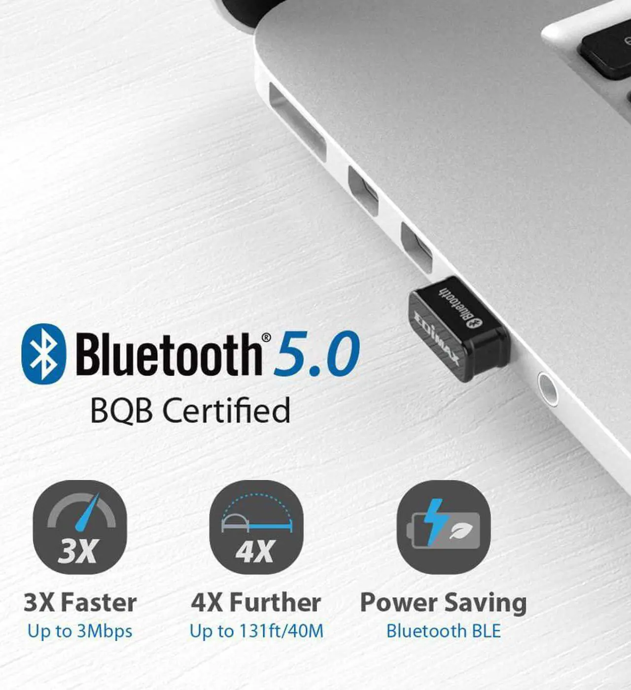 Alt view image 4 of 6 - Edimax Bluetooth Adapter for PC, BT 5.0 EDR Nano USB Dongle, Fast Transfer, Bluetooth Headphones Headset Speakers Keyboard Mouse, Win 8/10/11, Linux: 2.6.32 - 5.3 (Fedora & Ubuntu), BT-8500