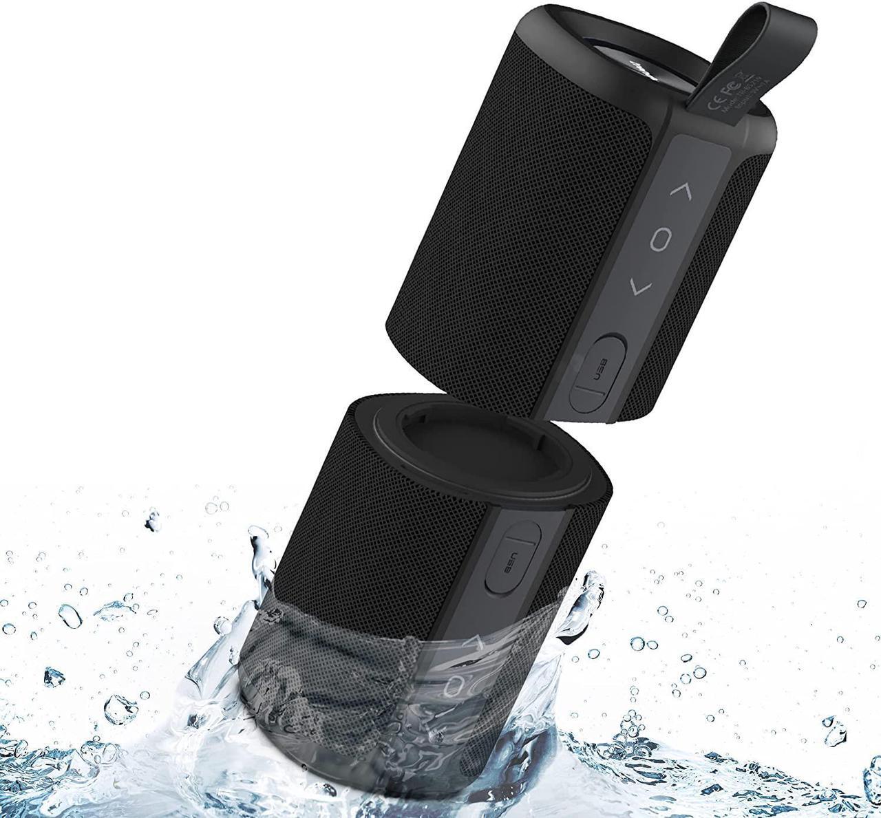 Main image of KOVE Commuter 2 - Black Bluetooth Speakers, Portable, Wireless with HD Louder Volume, Deep Bass Subwoofer, Microphone, IPX7 Water Resistant - Boom Box for Home, Outdoor or Travel, Split Speaker
