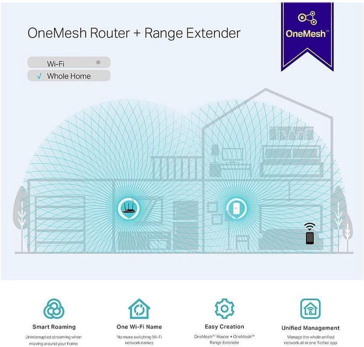 Alt view image 7 of 7 - TP-Link AC1200 WiFi Extender (RE300), Covers Up to 1500 Sq.ft and 25 Devices, Up to 1200Mbps, Supports OneMesh, Dual Band Internet Repeater, Range Booster