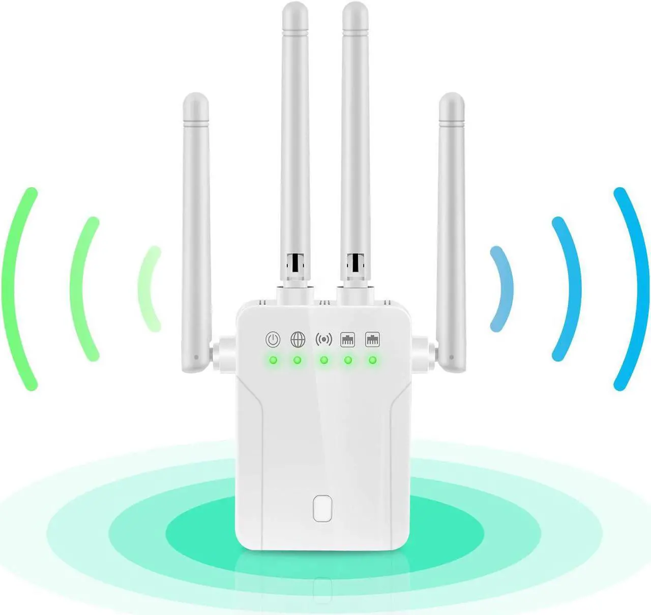 Main image of WiFi Range Extender Signal Booster - 1200Mbps WiFi Extender Covers up to 9800sq.ft, 2.4G/5G WiFi Booster and Signal Amplifier, Wireless Internet Booster for Home, 1-Tap Quick Setup