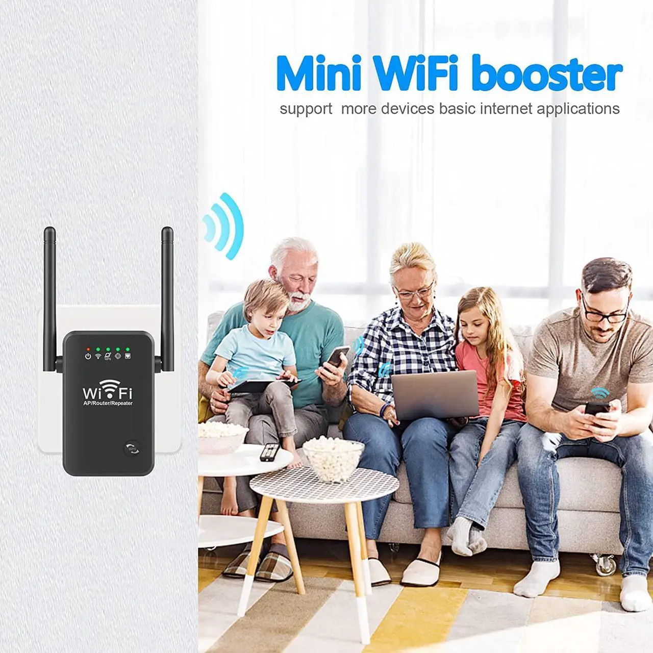 Alt view image 6 of 7 - WiFi Extender WiFi Extenders Signal Booster for Home, Single Band WiFi Range Extender, Internet Booster, Supports Access Point, Wall Plug Design