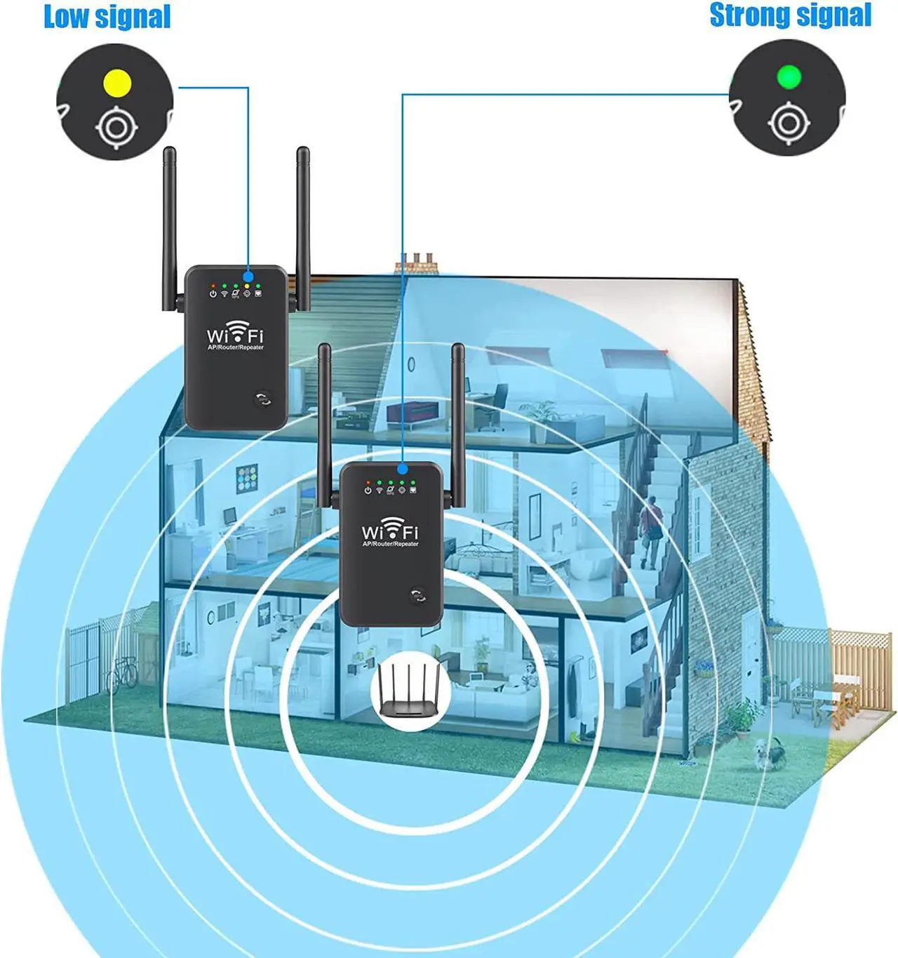 Alt view image 7 of 7 - WiFi Extender WiFi Extenders Signal Booster for Home, Single Band WiFi Range Extender, Internet Booster, Supports Access Point, Wall Plug Design