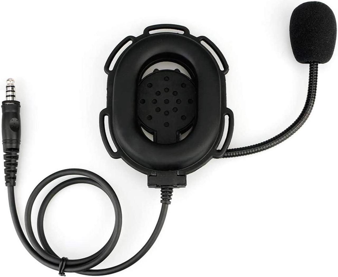 Alt view image 4 of 7 - Retevis Tactical Military Walkie Talkie Headset with Mic 2 Pin, Compatible RT22 RT21 H-777 Baofeng UV-5R 888S pxton Walkie Talkie, 2 Way Radio Headphone with Big PTT, for Airsoft(1 Pack)