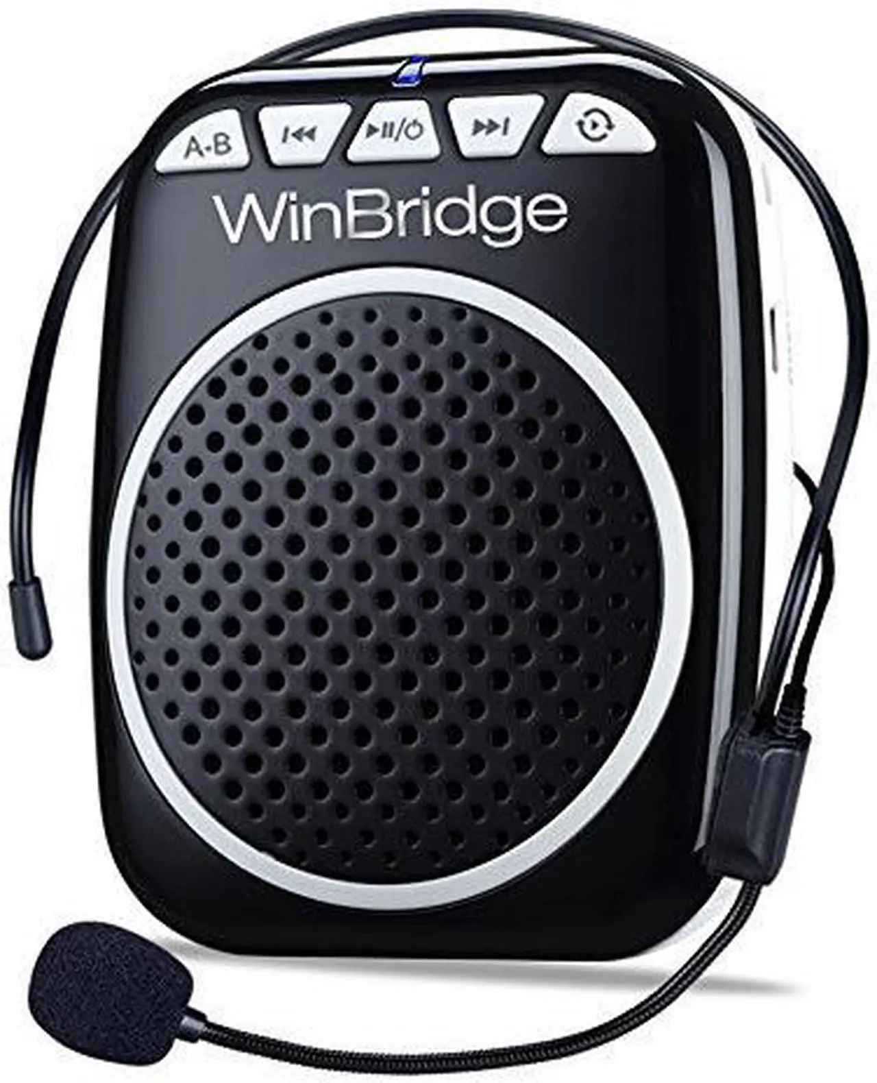 Portable Audio Power Amplifier WinBridge WB001 Rechargeable Ultralight Portable Voice Amplifier Waist Support MP3 Format Audio for Tour Guides, Teachers, Coaches, Presentations, Costumes,Black