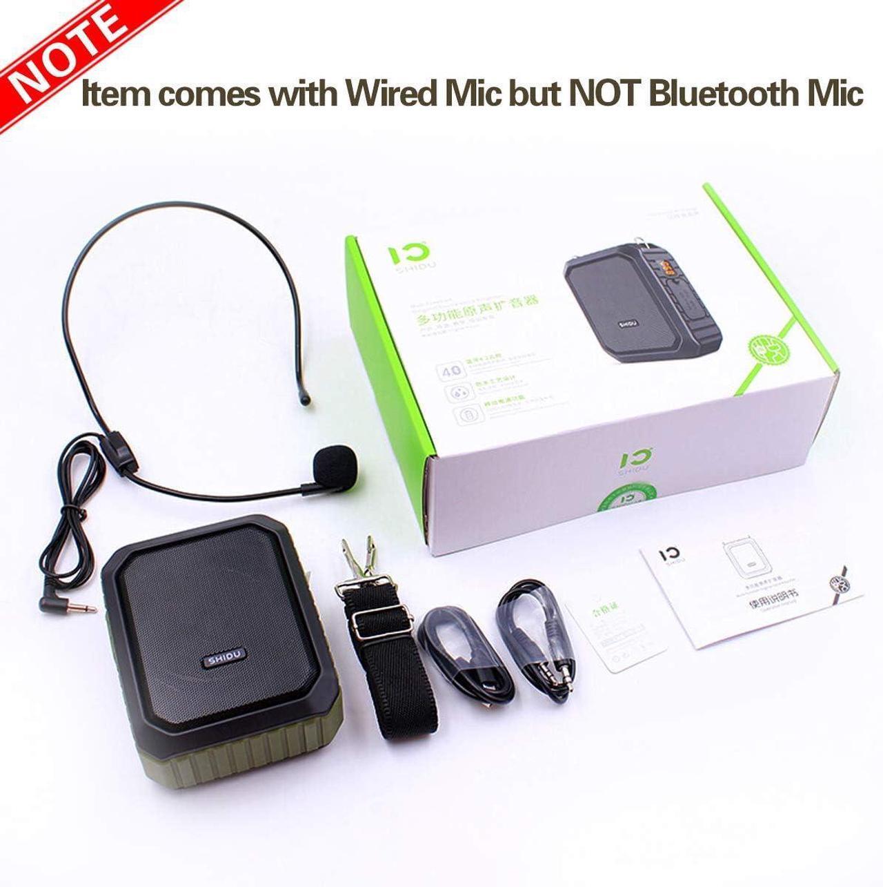 Alt view image 7 of 7 - W WINBRIDGE Voice Amplifier for Teachers, Portable Speaker with Wired Microphone, Personal PA System and Megaphone,  Feature Bluetooth, Record, Waterproof, for Teaching, Speech Tour Guide, M800 Green