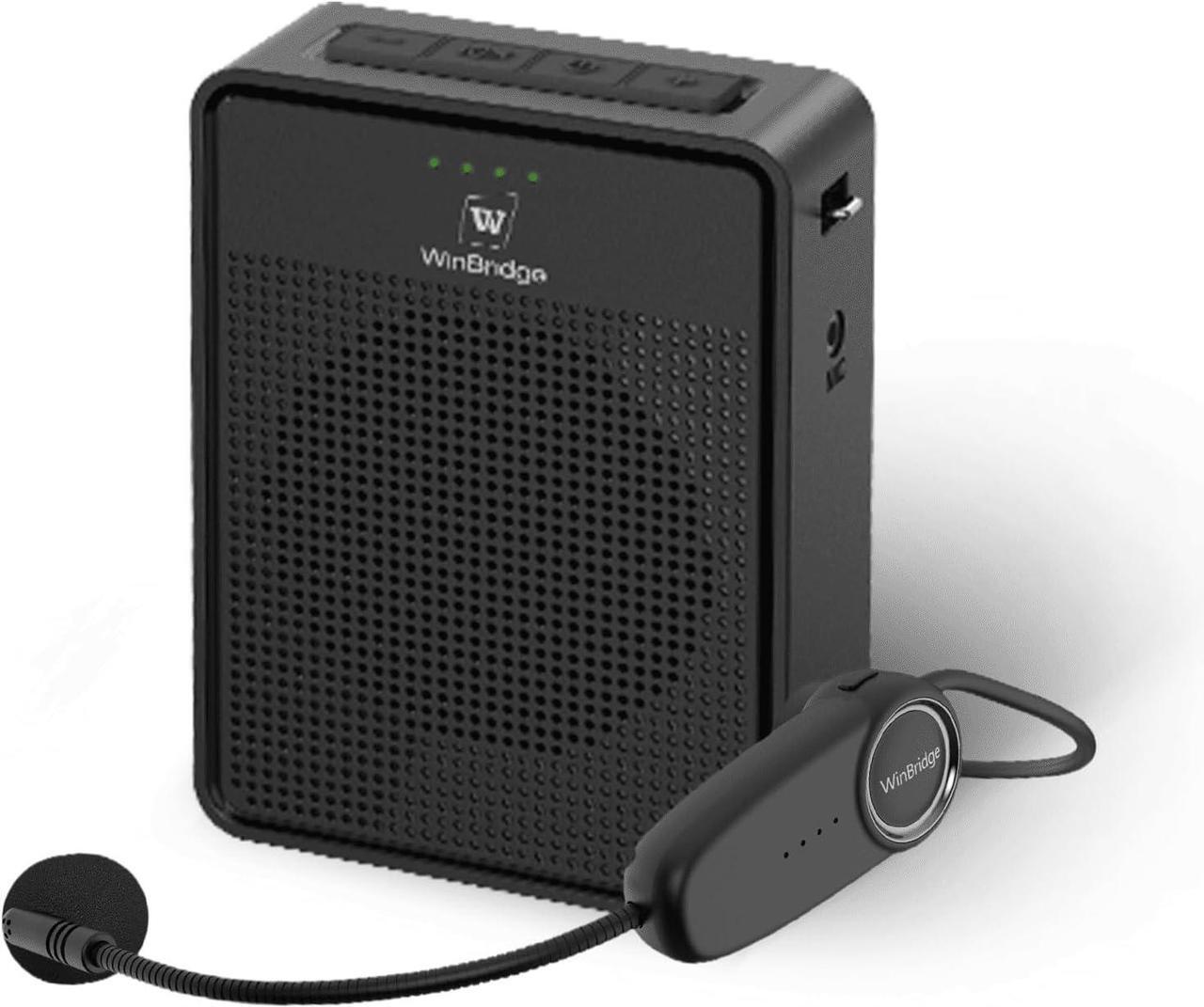 Main image of W WINBRIDGE Voice Amplifier Wireless Microphone Headset, Original Sound Ultra Portable Microphone and Speaker,  Megaphone Speaker with Bluetooth Mic, PA System for Teachers Classroom Tour Guide B002