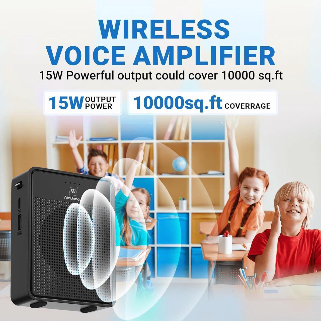 Alt view image 4 of 7 - W WINBRIDGE Voice Amplifier Wireless Microphone Headset, Original Sound Ultra Portable Microphone and Speaker,  Megaphone Speaker with Bluetooth Mic, PA System for Teachers Classroom Tour Guide B002