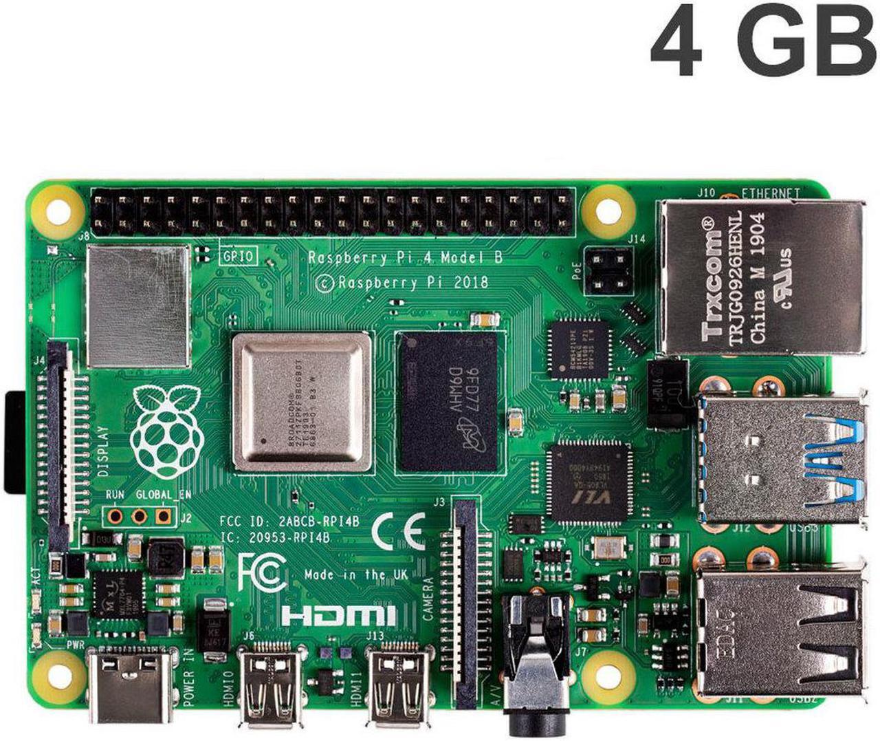 Alt view image 2 of 6 - Raspberry Pi 4 Model B 4GB with Case, Power supply, Heatsinks