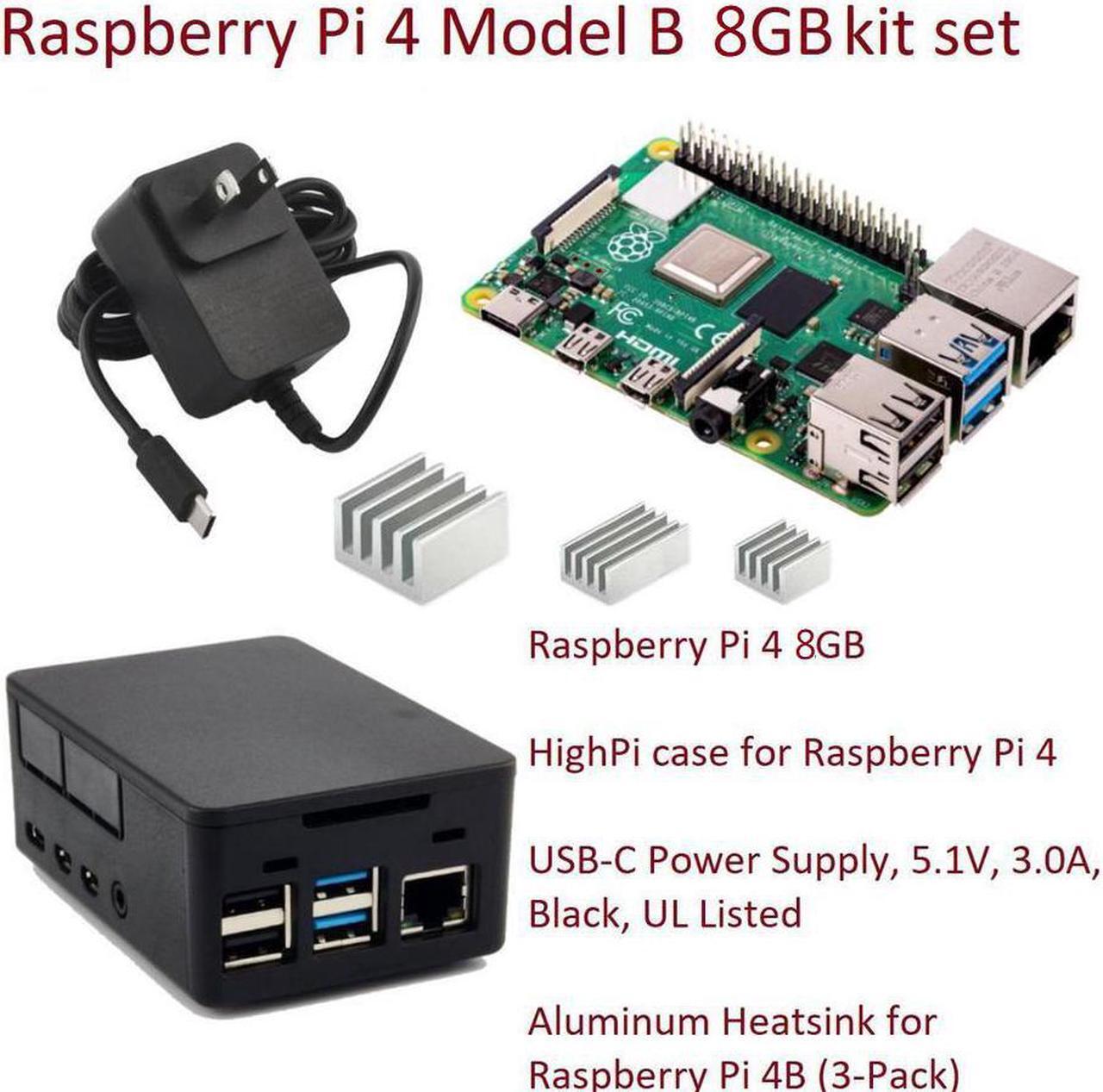 Main image of Raspberry Pi 4 Model B 8GB with Case, Power supply, Heatsinks