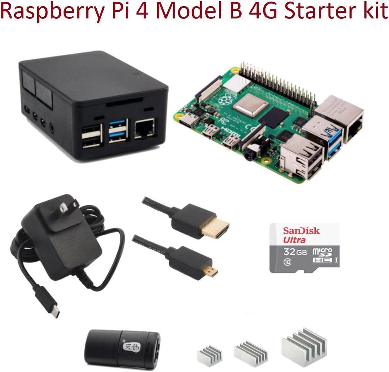 Raspberry Pi 4 Model B Quad Core 64 Bit WiFi Bluetooth (4GB) Starter Kit