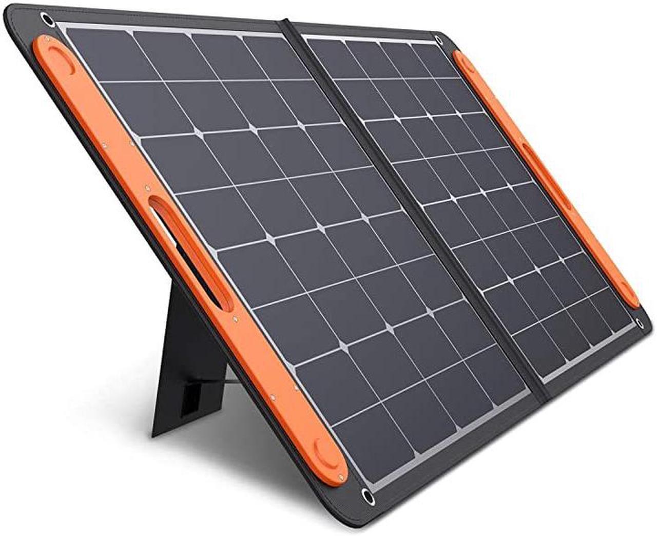 Main image of SolarSaga 100W Portable Solar Panel for Explorer 240/300/500/1000 Power Station, Foldable US Solar Cell Solar Charger with USB Outputs for Phones (Can't Charge Explorer 440/ PowerPro)